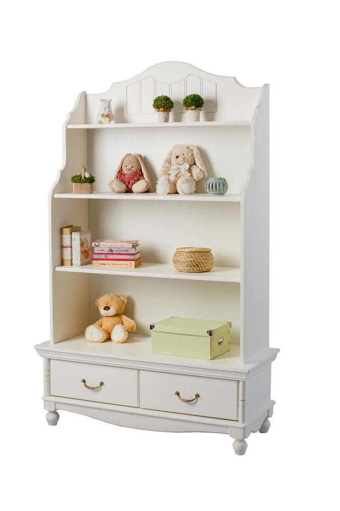 Стеллаж 4 полки 2 ящика Айно №3