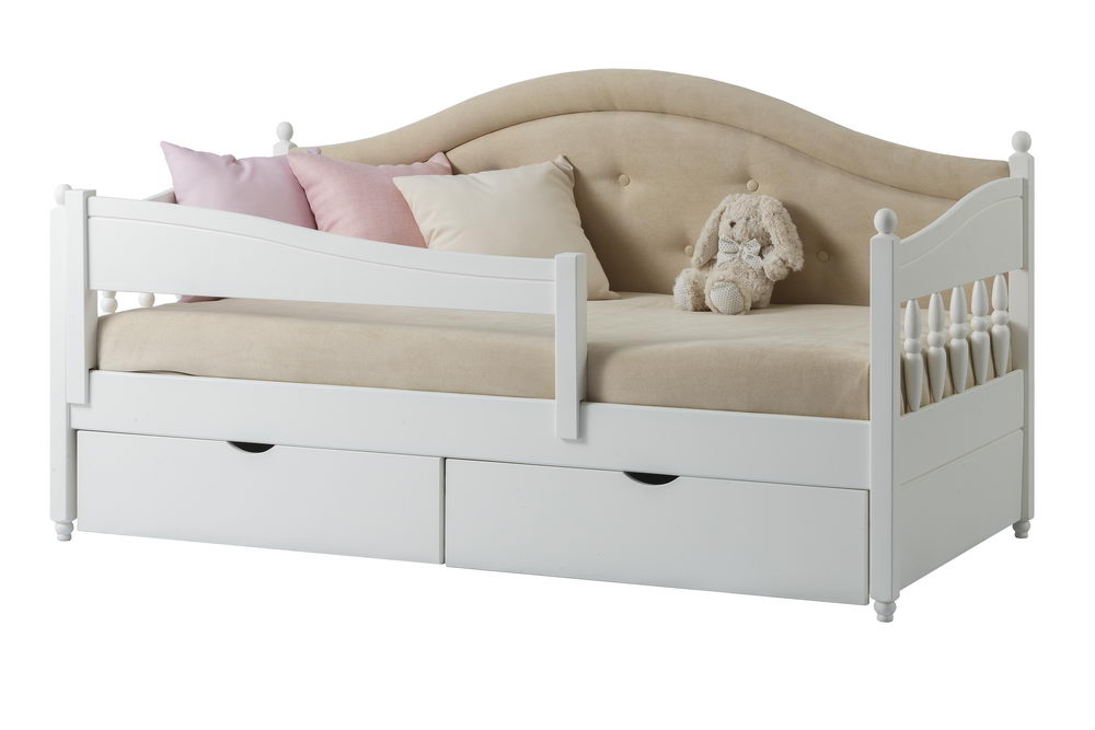 Тахта Айно №6 с мягким изголовьем с ящиками 800х1600