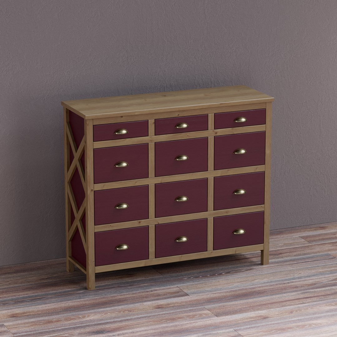 Комод массив сосны Армо 12 ящиков 2.15.02