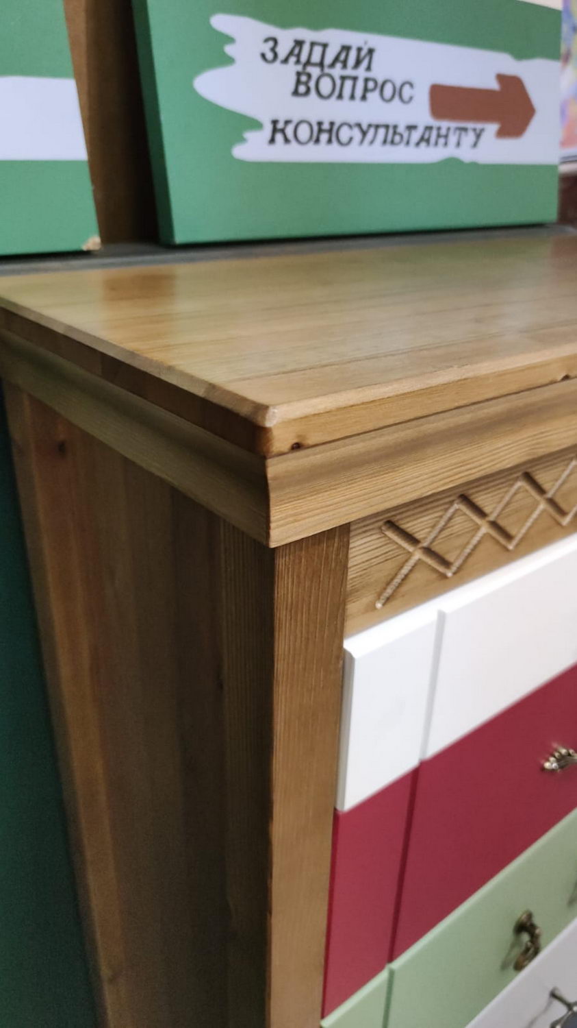 Комод массив сосны с 5 ящиками Дания №10