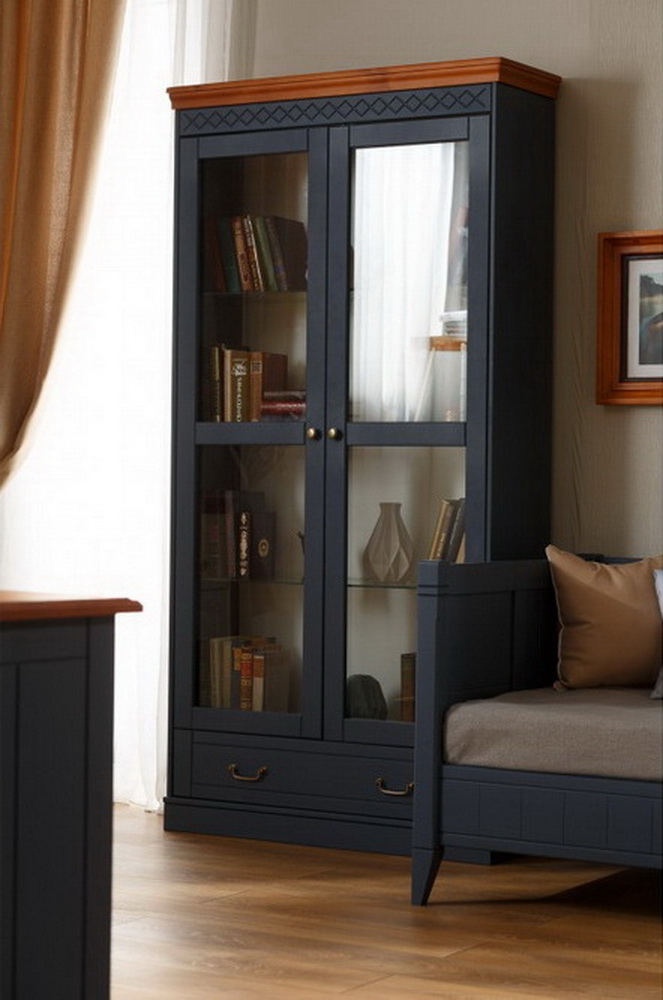 Шкаф книжный с ящиками и полками Дания