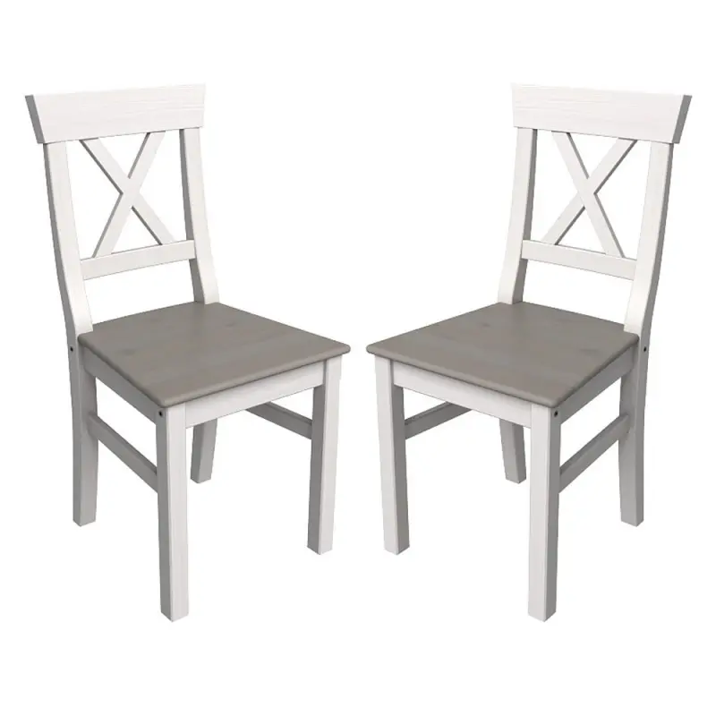 Стул из дерева Форест 2 шт. цвет - белый/серый