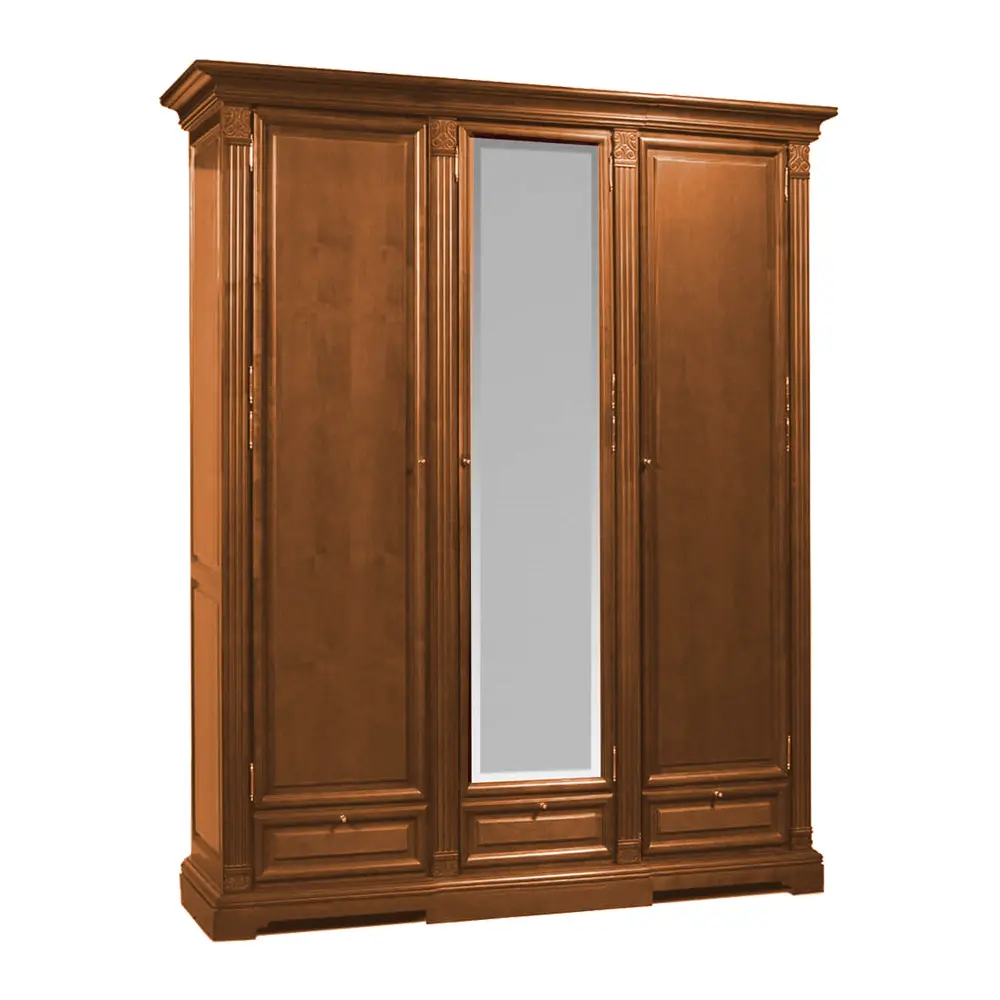   Шкаф массив березы Порто для платья и белья ГМ 5923, беловежский орех  