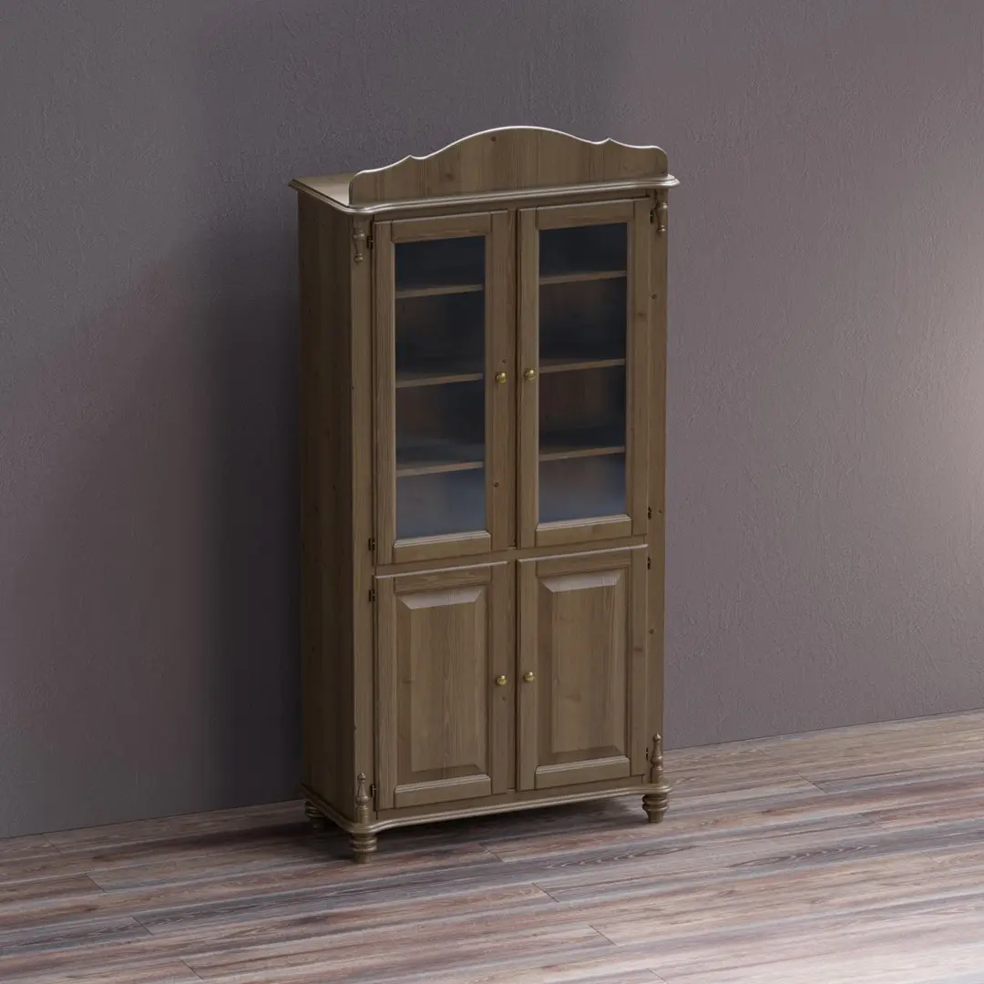 Книжный шкаф Скандия со стеклянными дверцами 2-створчатый 3.26.02