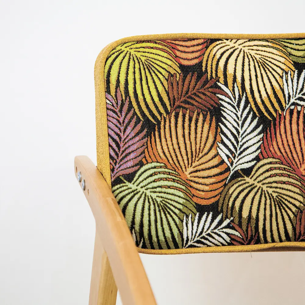 Стул  Rabbit   Wood Бруно гобелен Листья+рогожка Сан-Леон  