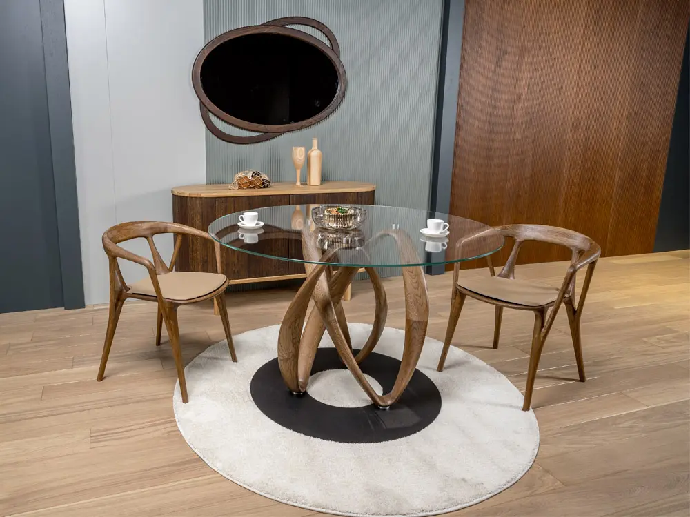 Стол Инфинити овальный стекло одиночный