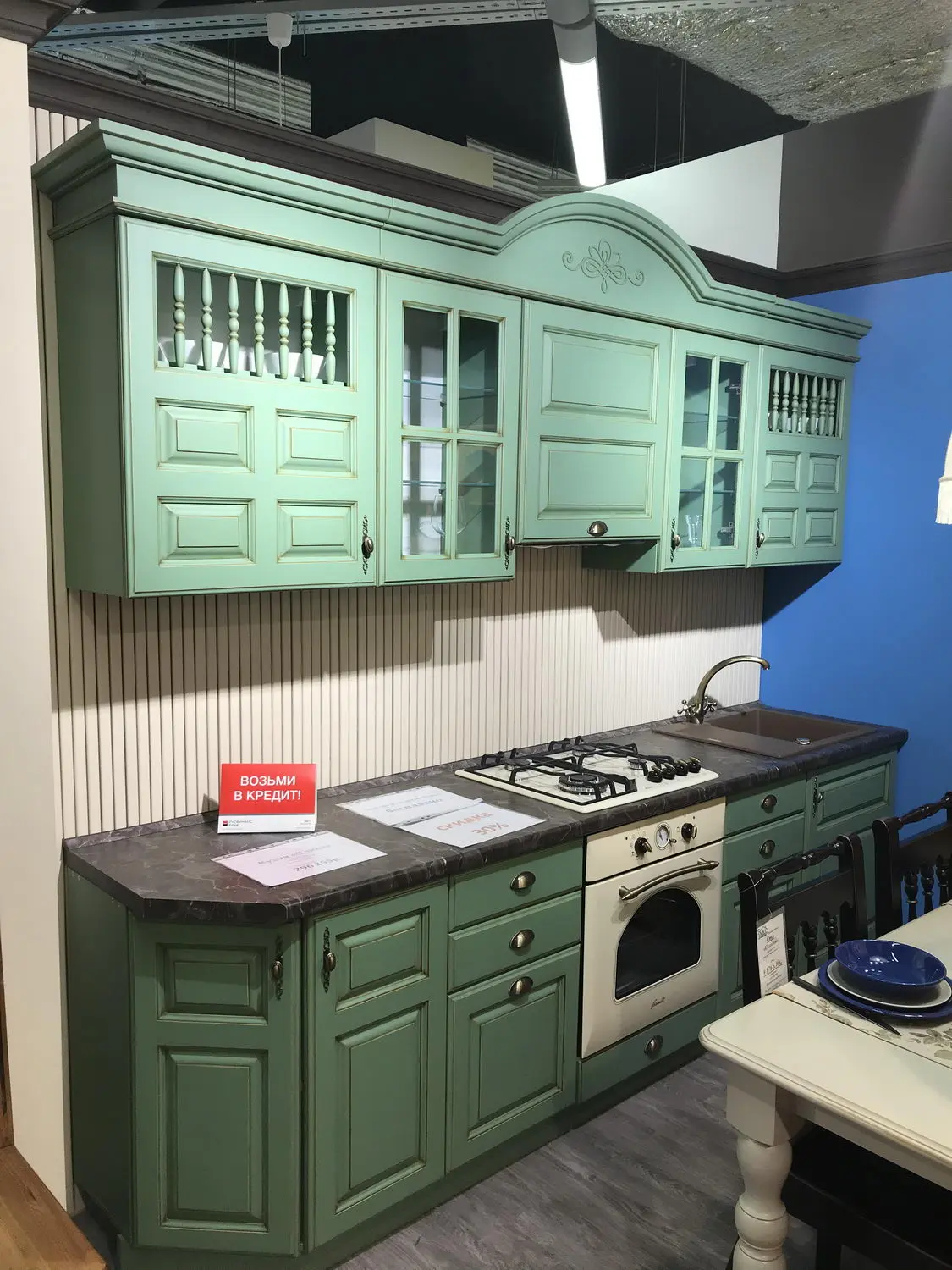 Кухня массив сосны Оливия (цена за п/м)