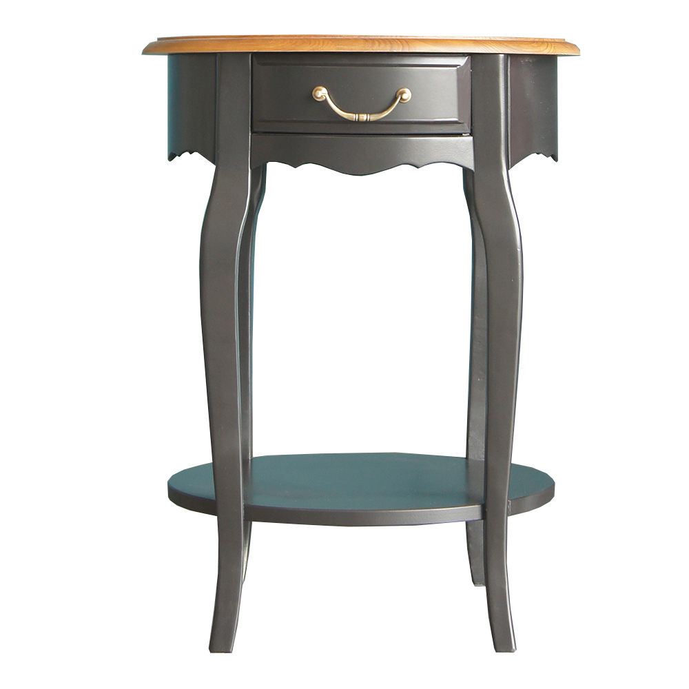 Овальный столик с ящиком "Leontina Black"