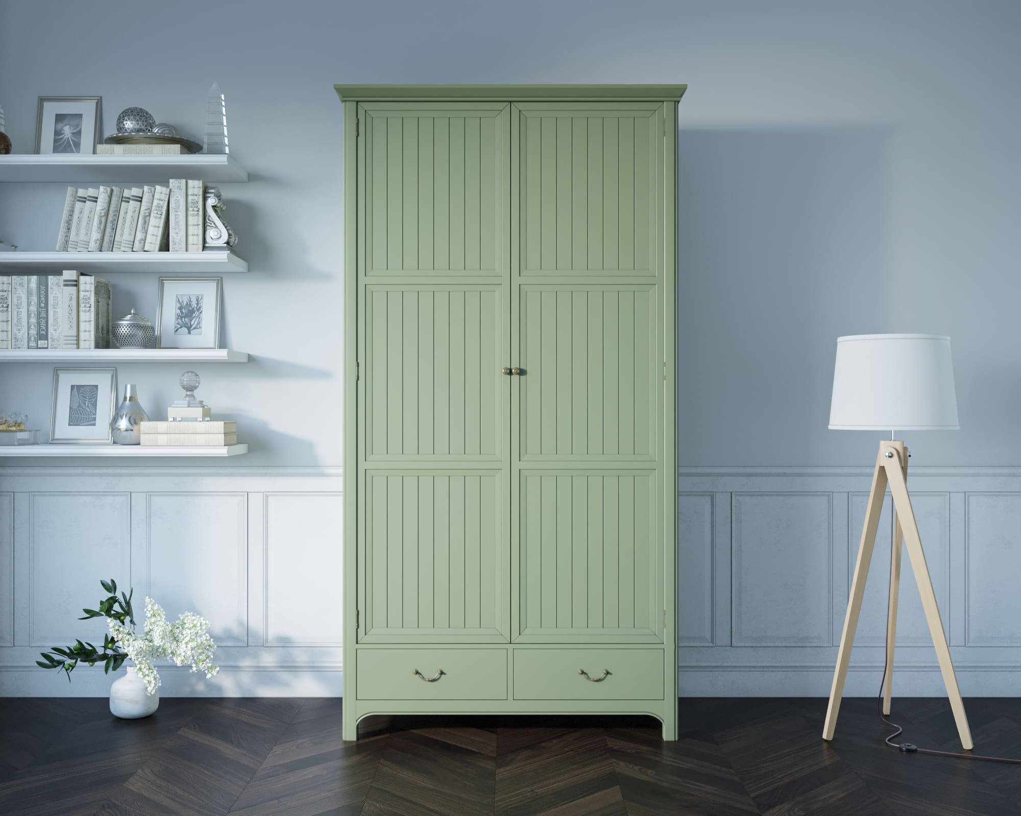 Двухстворчатый шкаф с 2 ящиками "Olivia"