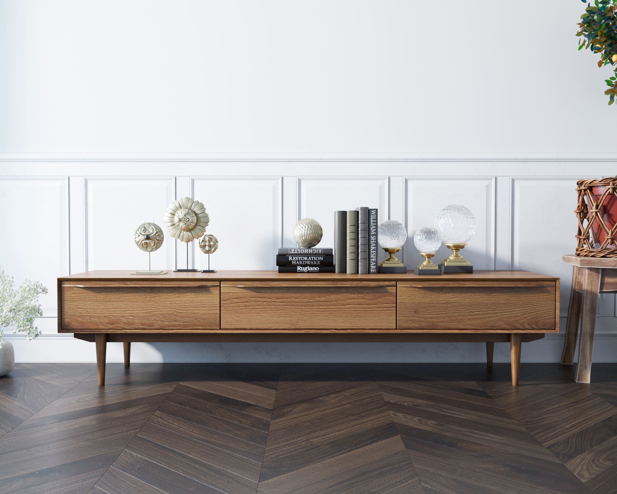 Консоль массив под TV "Bruni" с ящиками