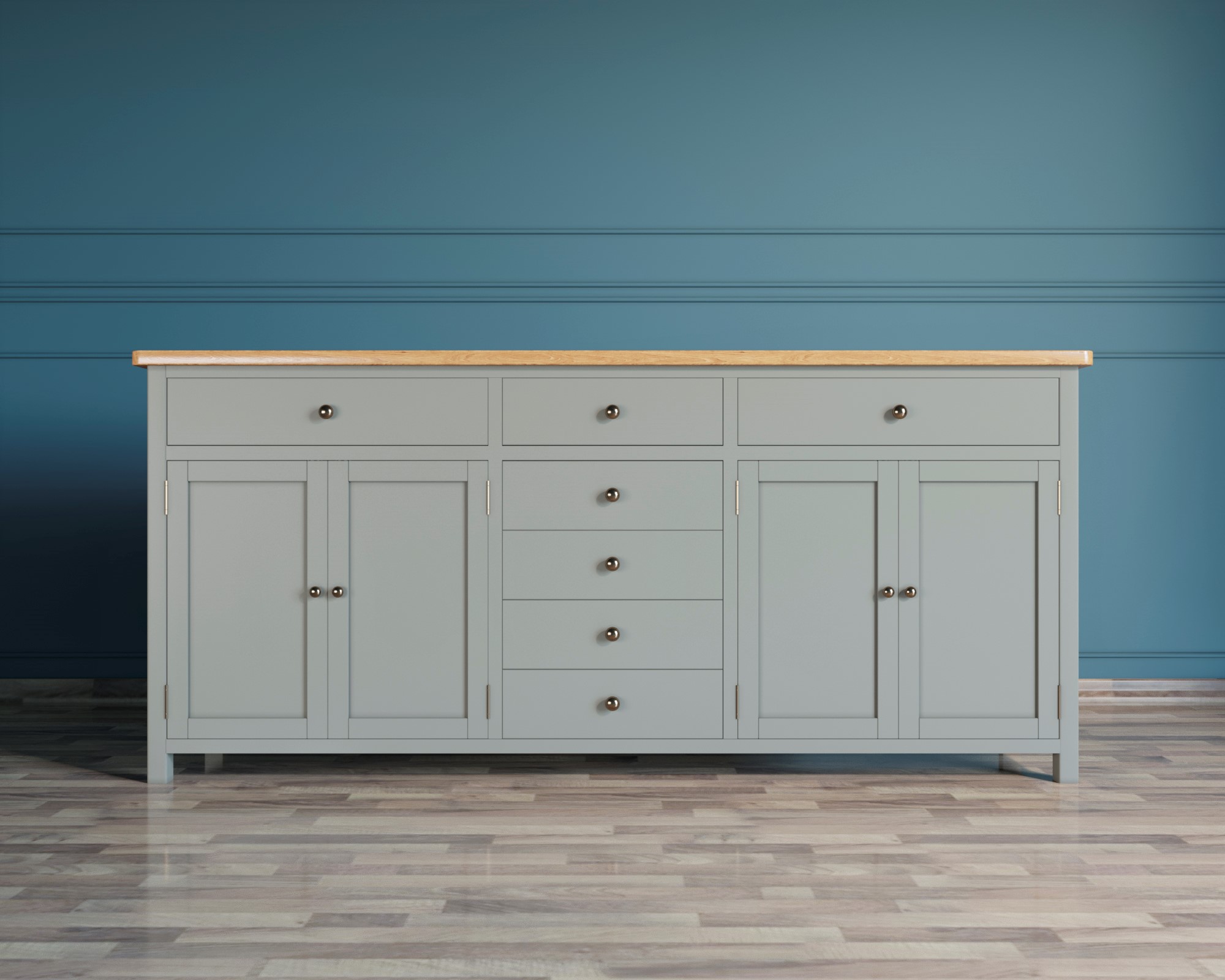 Большой комод с ящиками серый "Jules Verne"