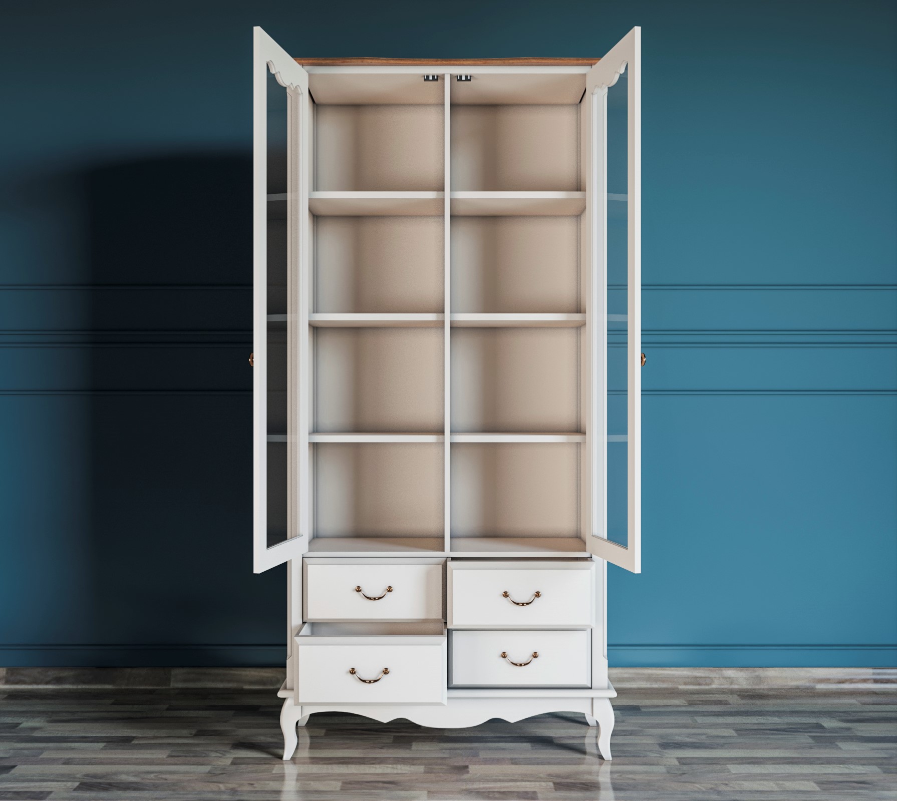 Шкаф "Leontina" для посуды высокий 4 ящика