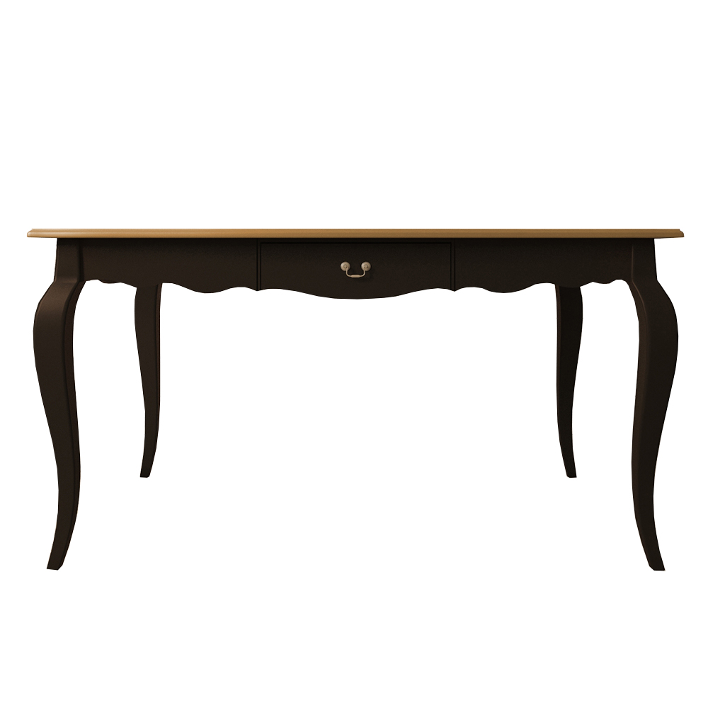 Стол обеденный с ящиком из дерева "Leontina Black"