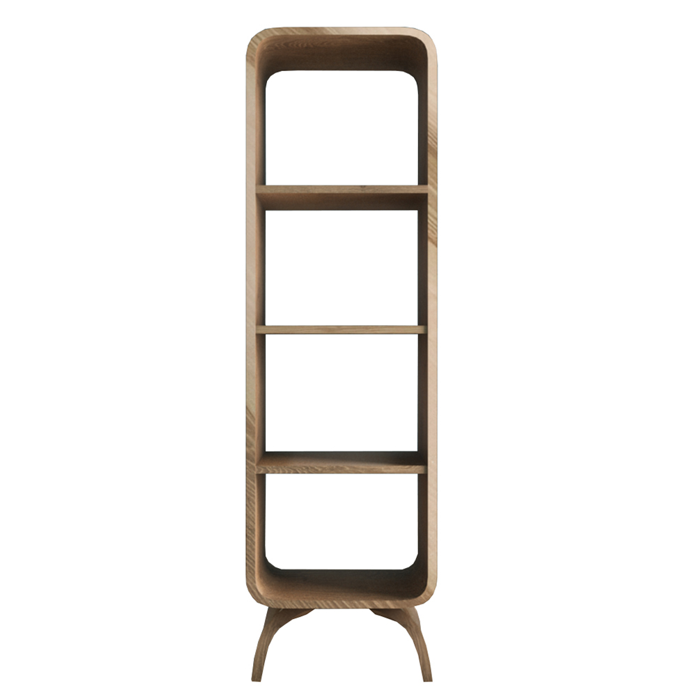 Стеллаж деревянный 4 полки узкий «Ellipse»