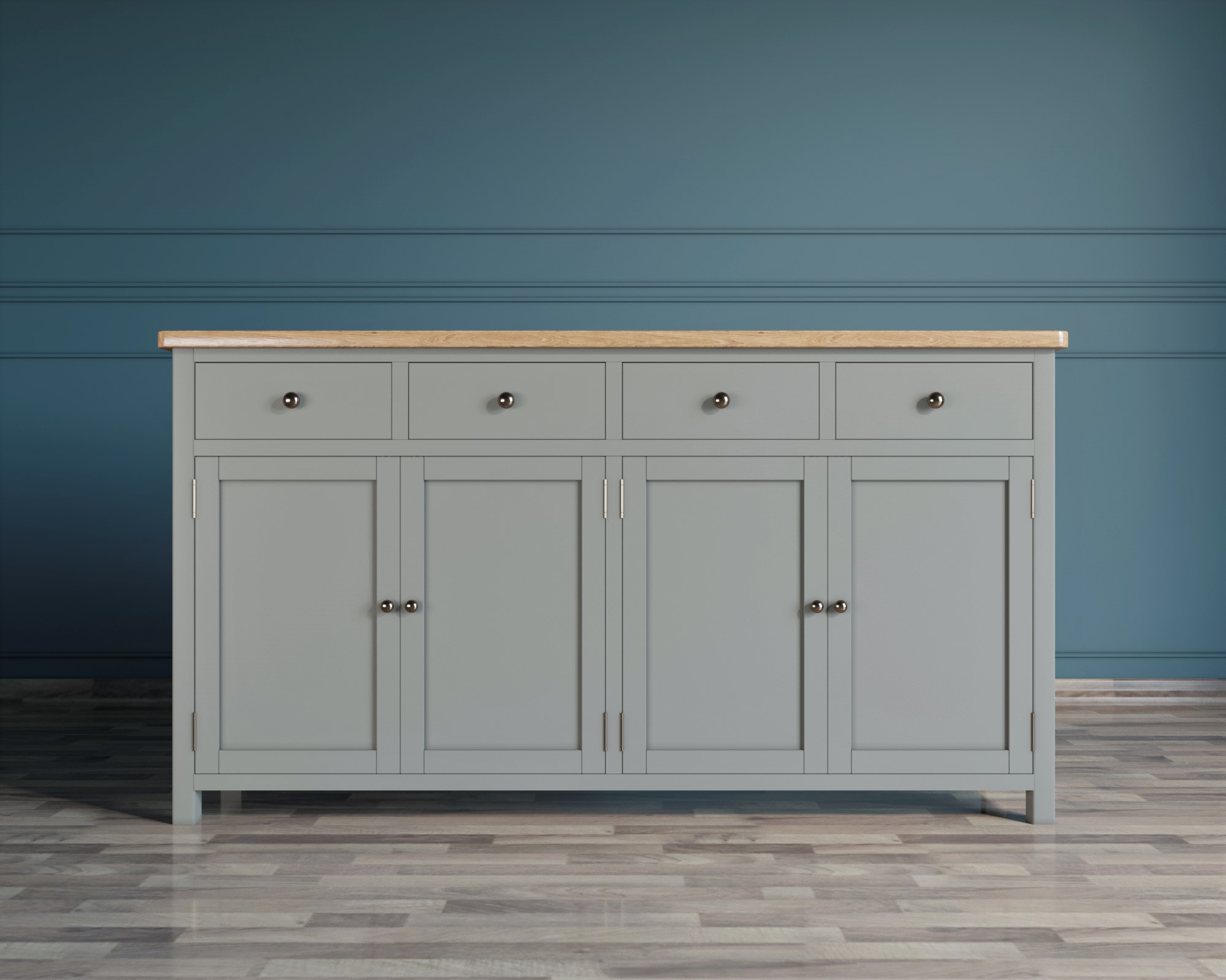 Комод "Jules Verne" 4 ящика 4 дверки серый