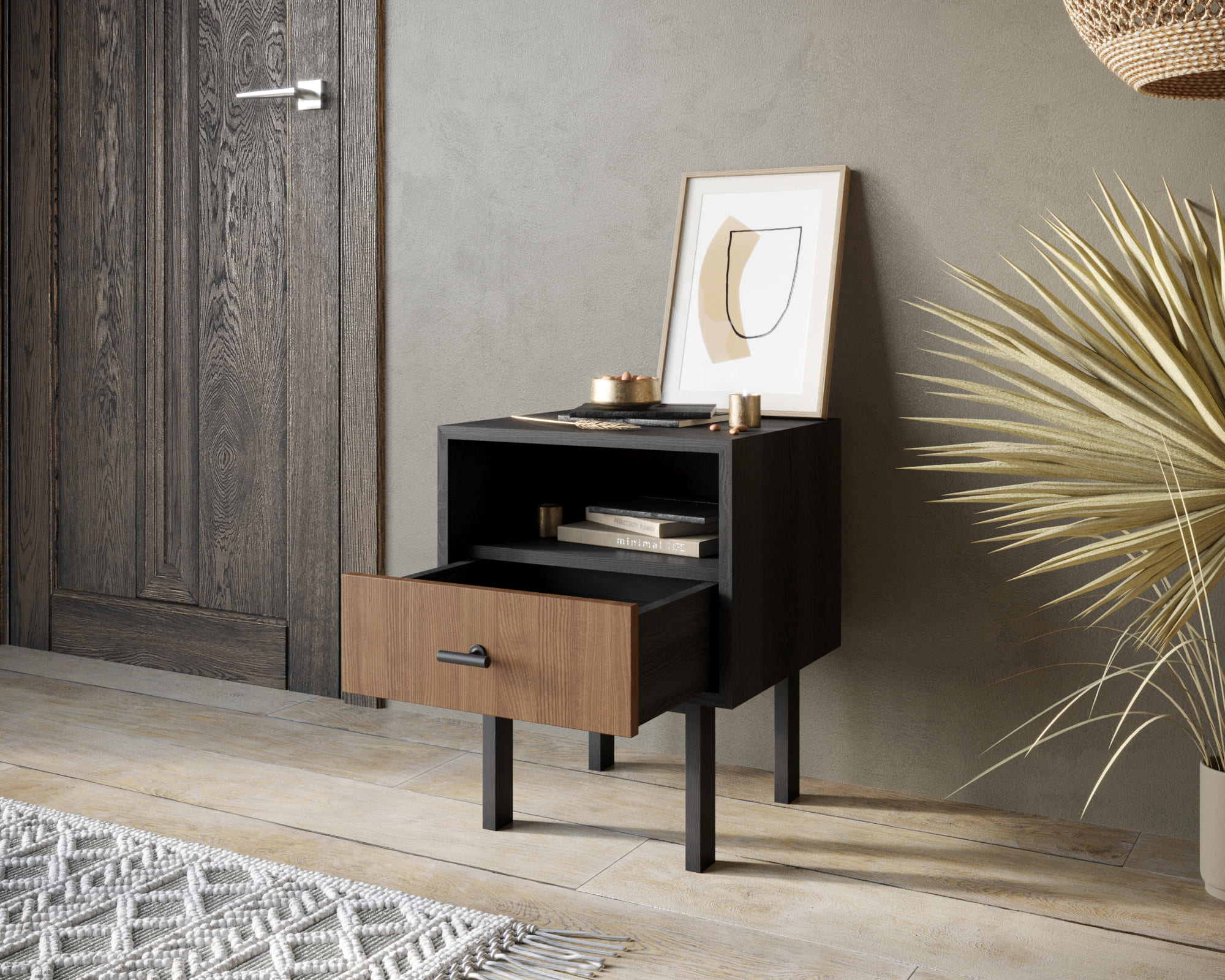 Тумбочка с нижним ящиком "Emerson"