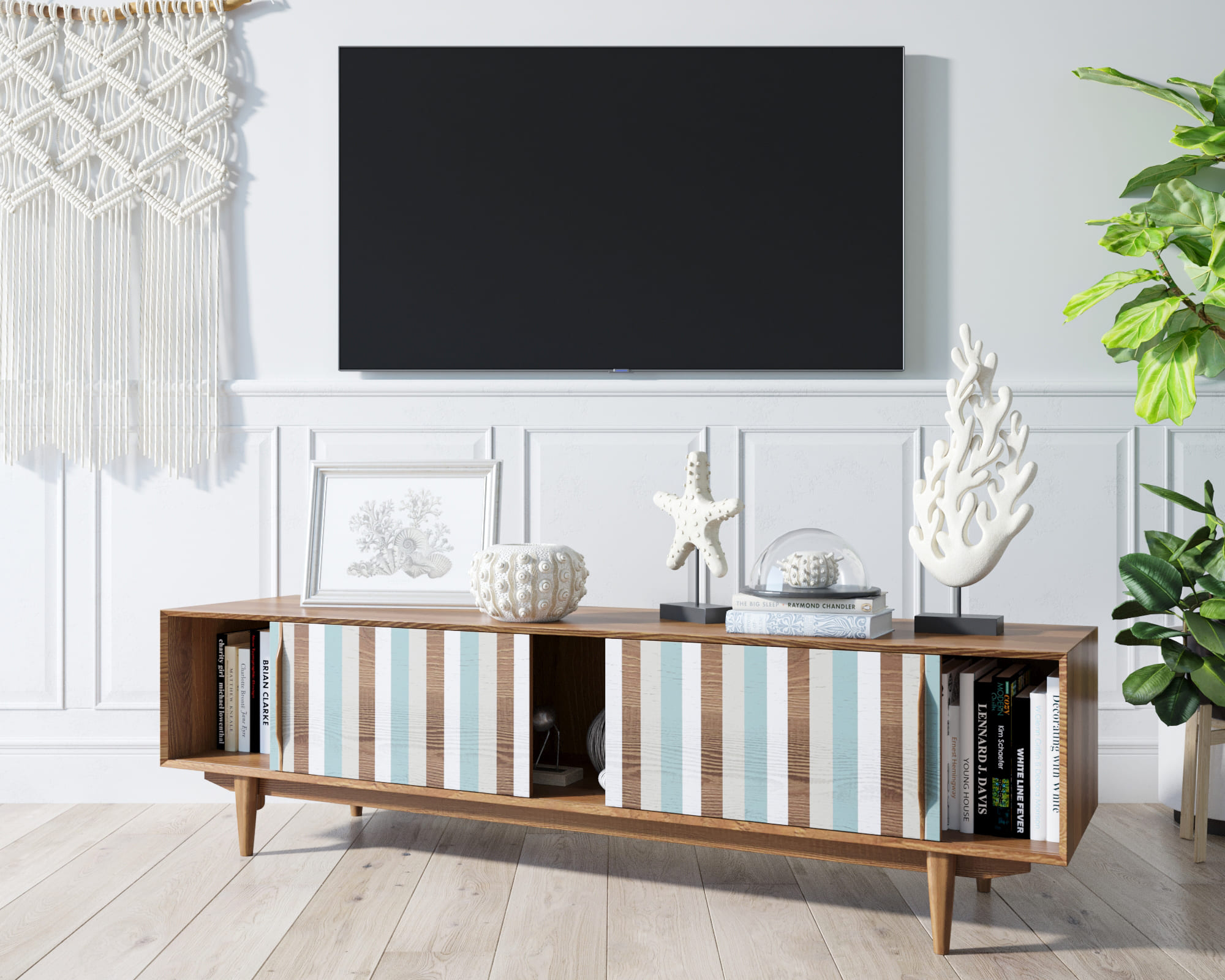 Консоль в Скандинавском стиле под TV массив "Bruni print 1"