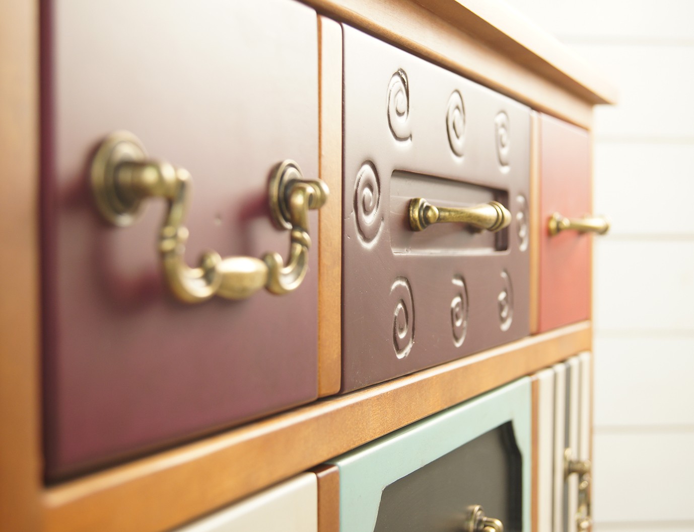 Вертикальный комод с ящиками дерево Gouache Birch (2 ящика)