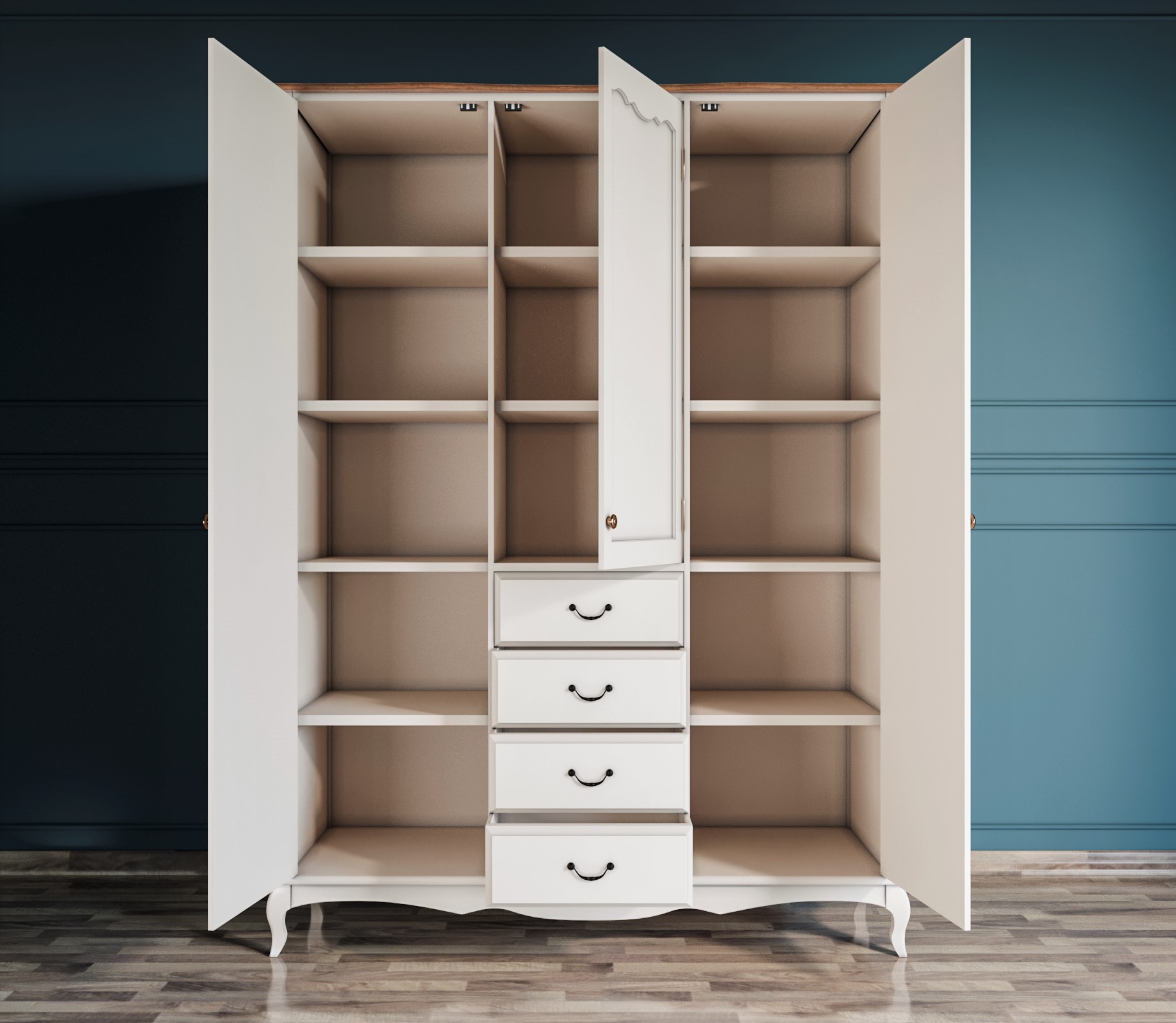 Шкаф Leontina для одежды с ящиками