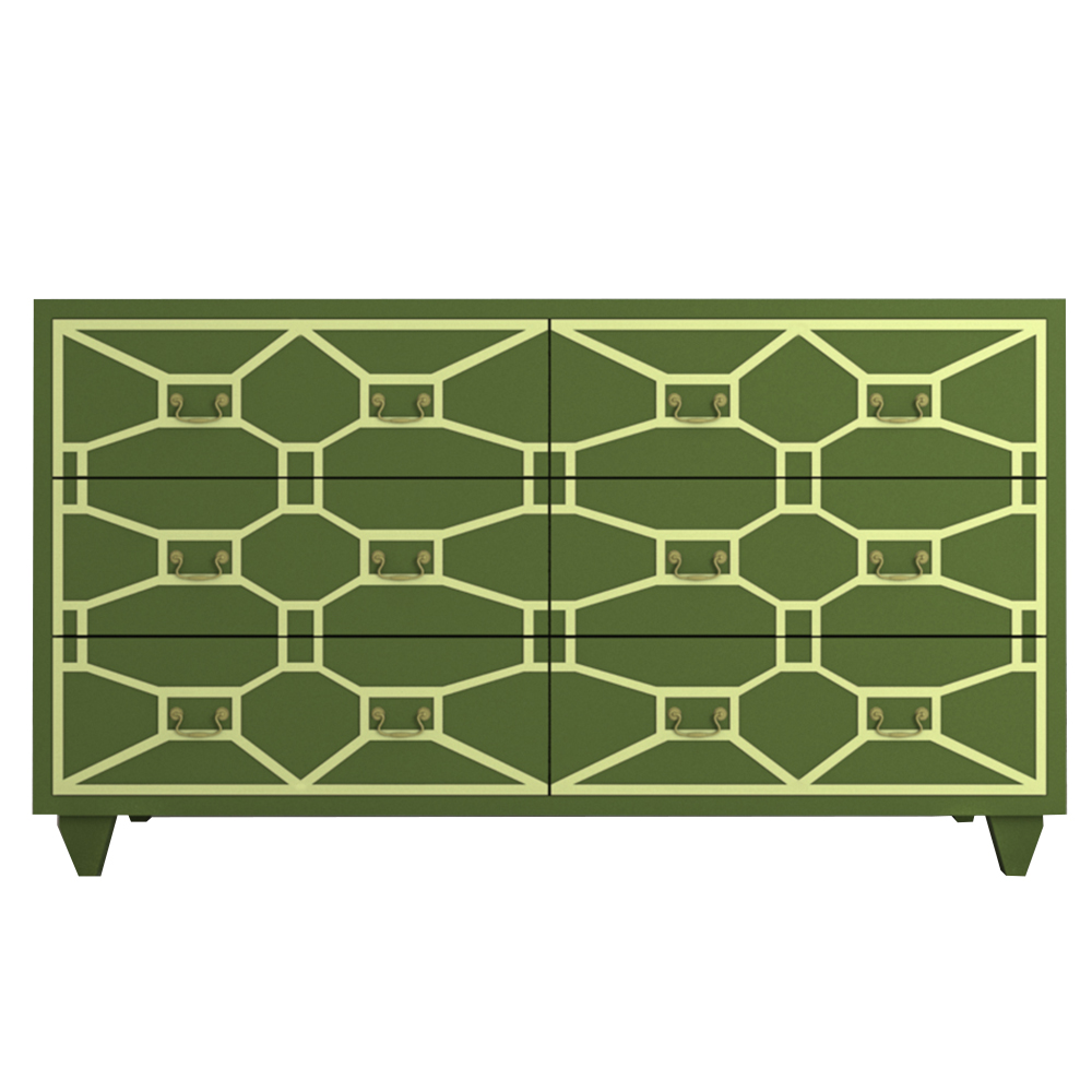 Зеленый комод «Emerald» 6 ящиков