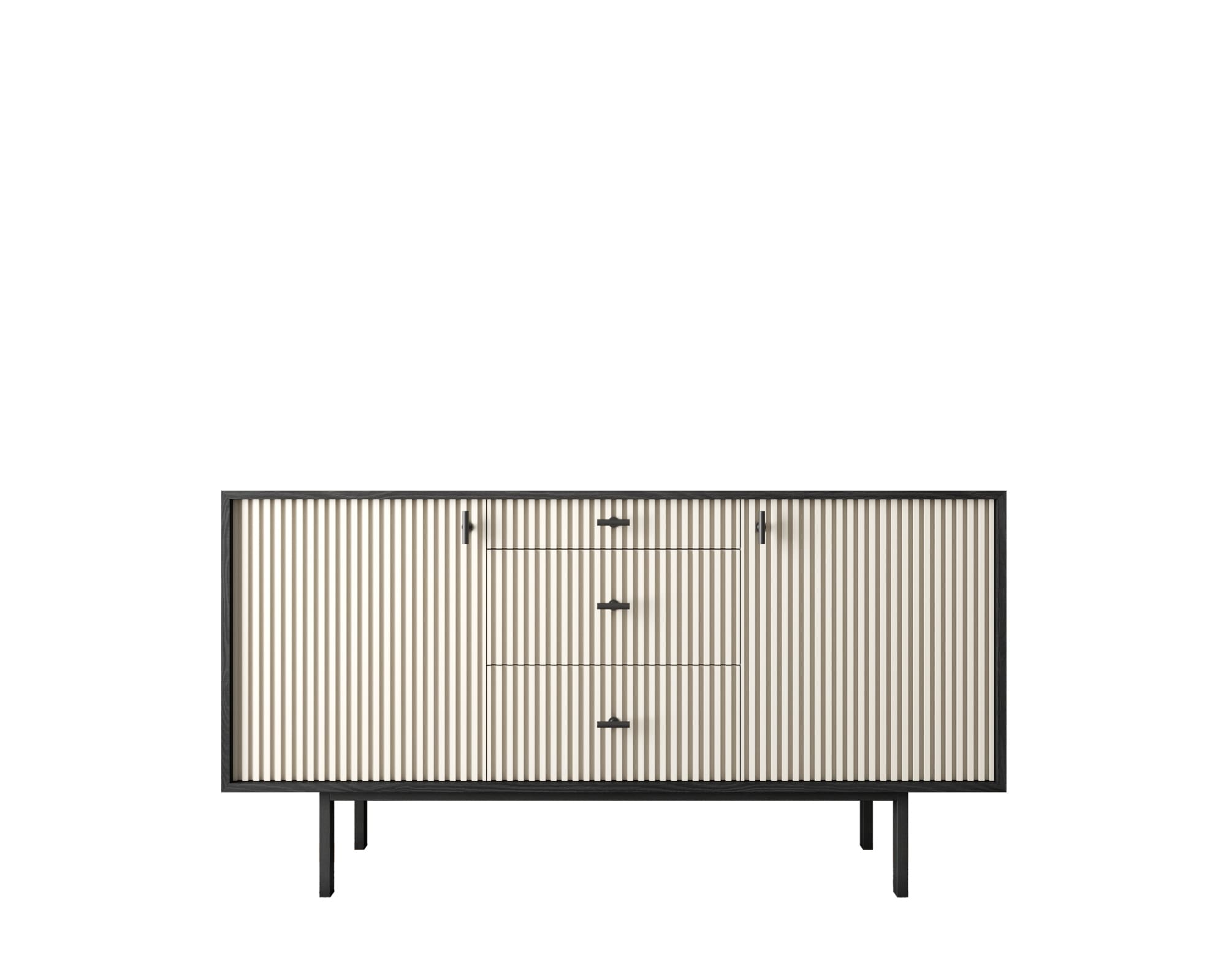 Комод две дверки и три ящика "Emerson" арт EM08/milky/L