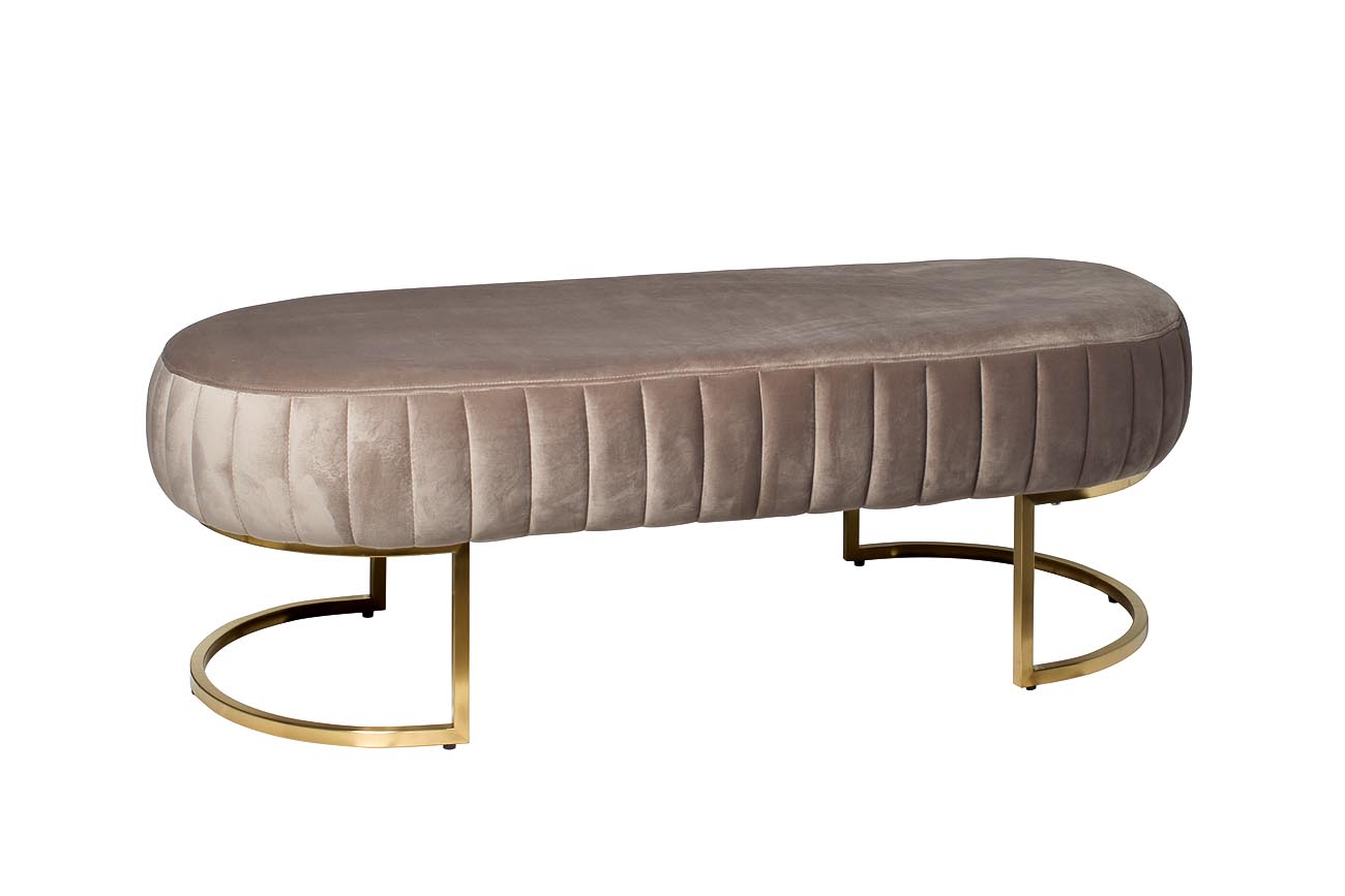 N-BH2009 BG BR Банкетка велюр серо-бежевый, метал.основ.