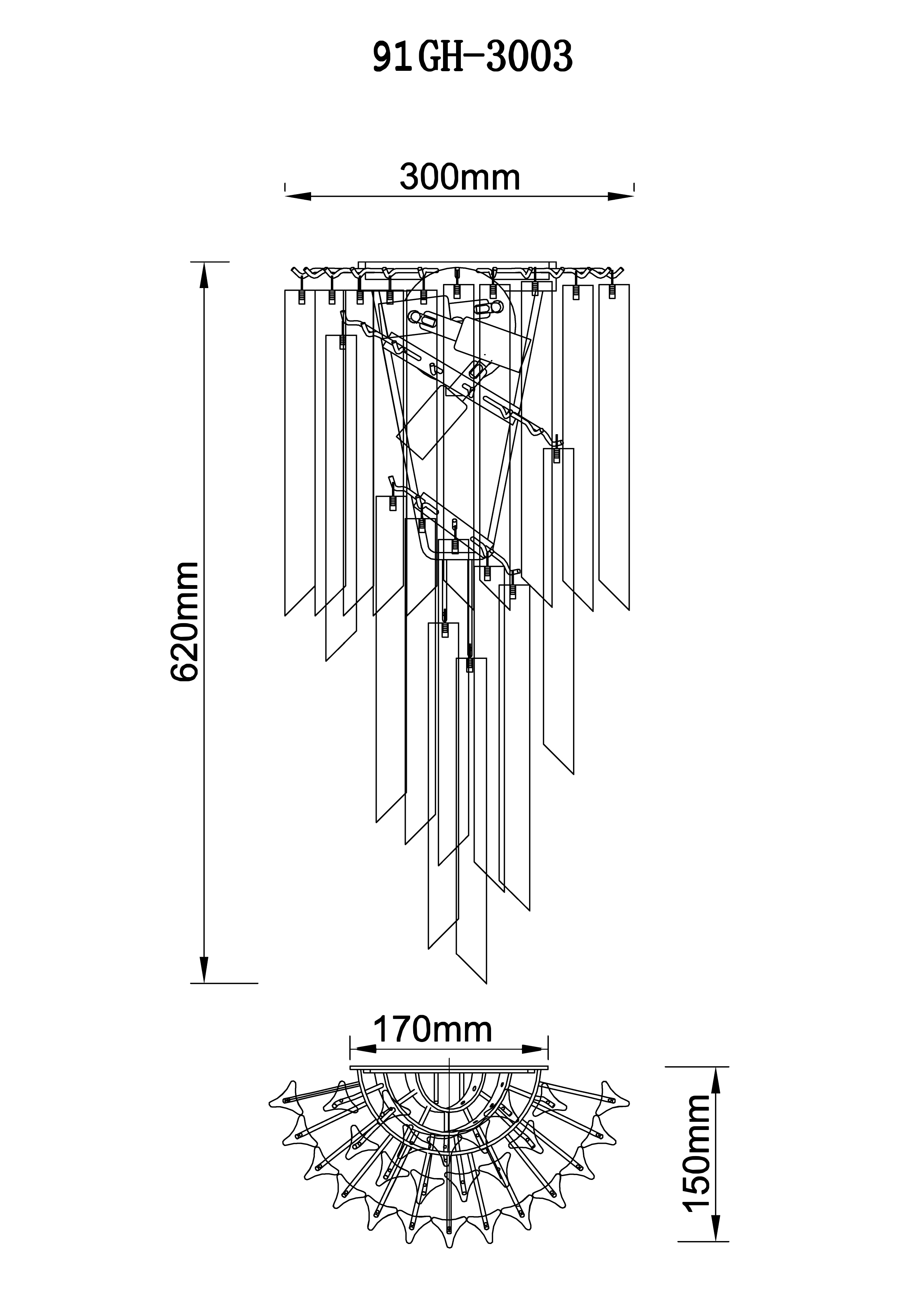 91GH-3003 Бра, хром 