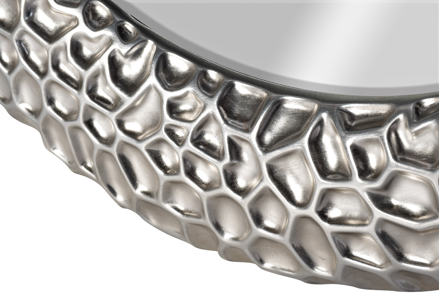 50SX-1020 Зеркало круглое, рама полиуретан серебро 