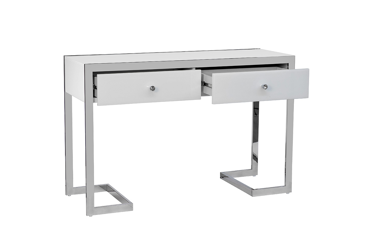 KFG103 Консоль, 2 ящика, белая/ хром 