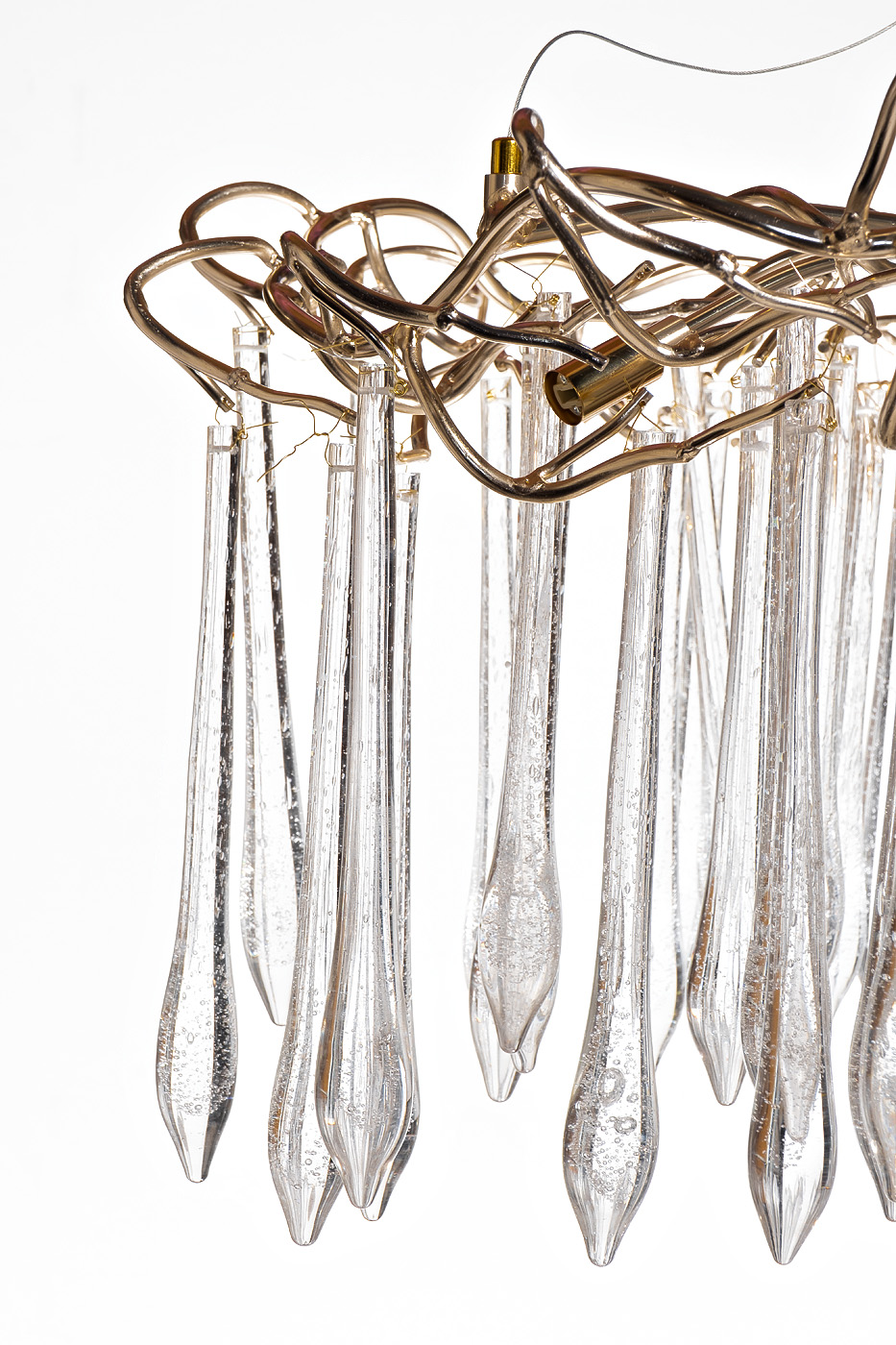 86-8035/800 Люстра круглая "Капли" d.80*h.50см, шампань