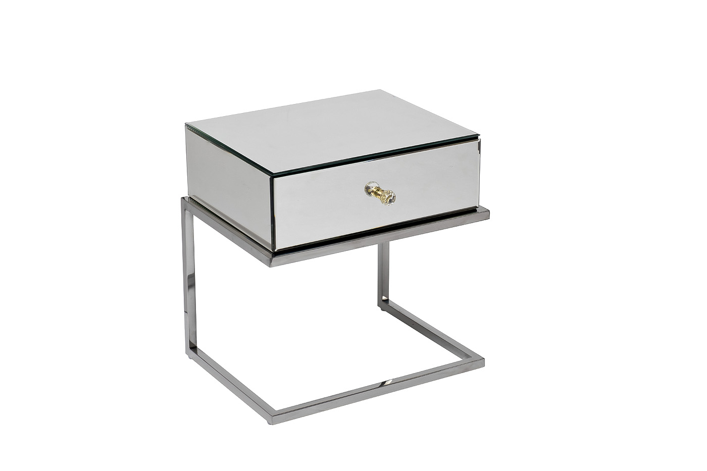 KFG131 Тумба зерк. с ящиком каркас н/ж сталь хром