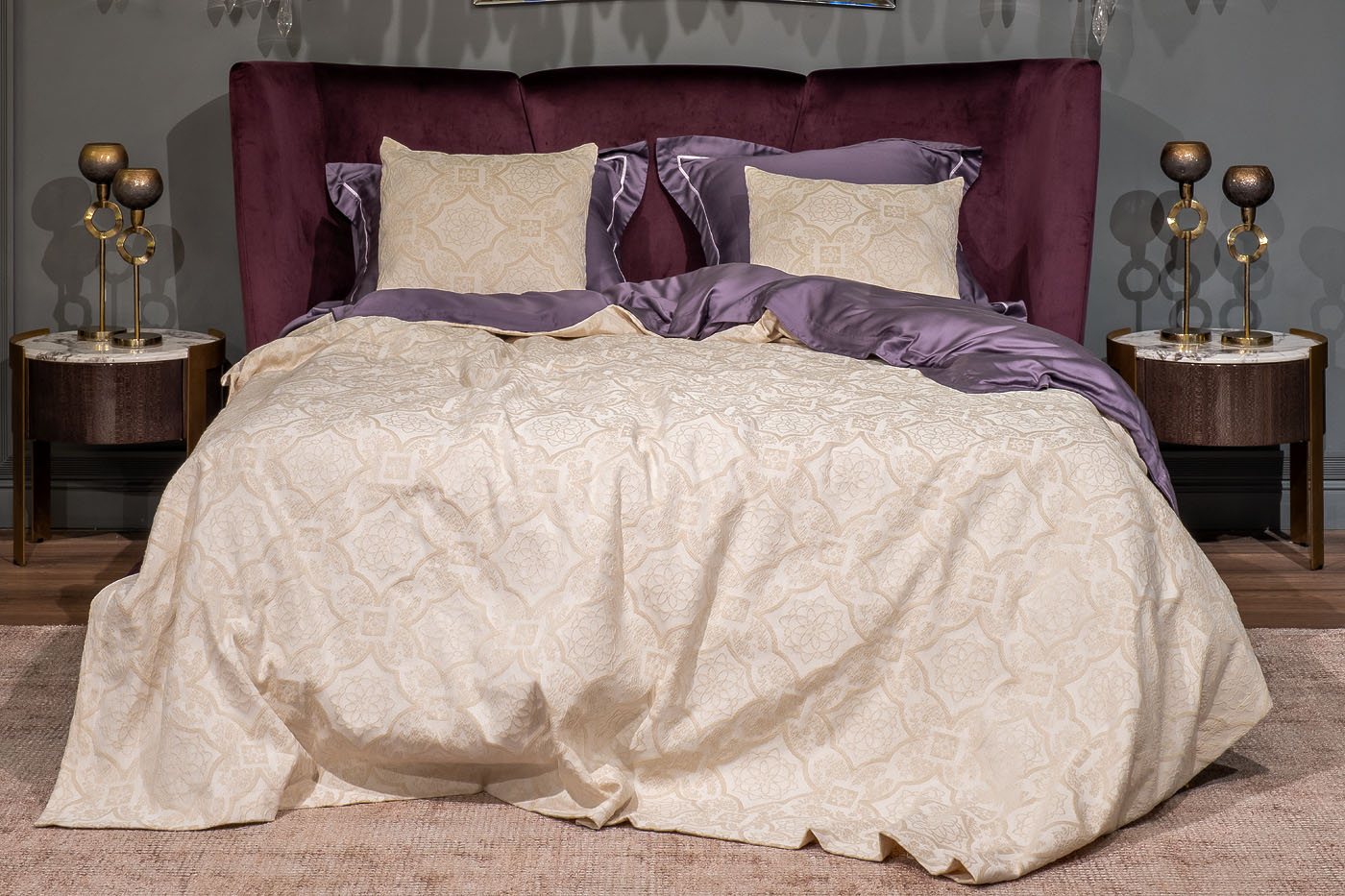 16AMR-NS240260-POKR BEG Покрывало Тиара беж 