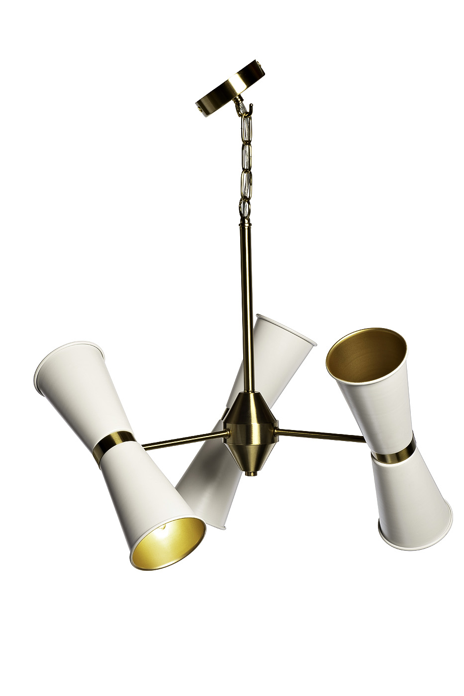 92EL-YG02125-3P Люстра потолочная латунь/матовый бел. d50*h.80см