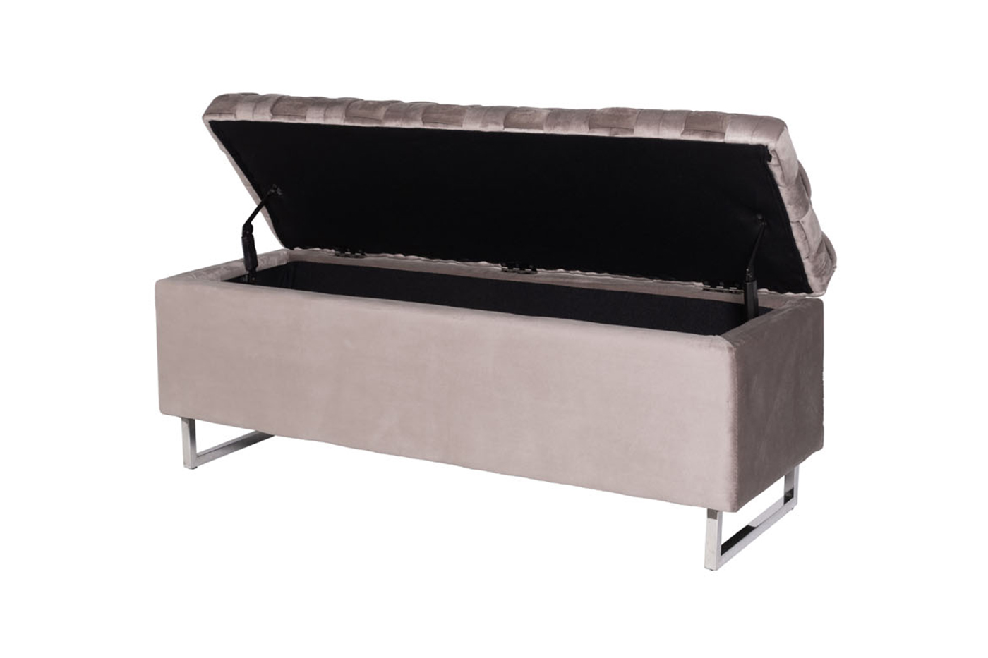 N-BANK-195-S BEG Банкетка велюр серо-бежевый  для хранения