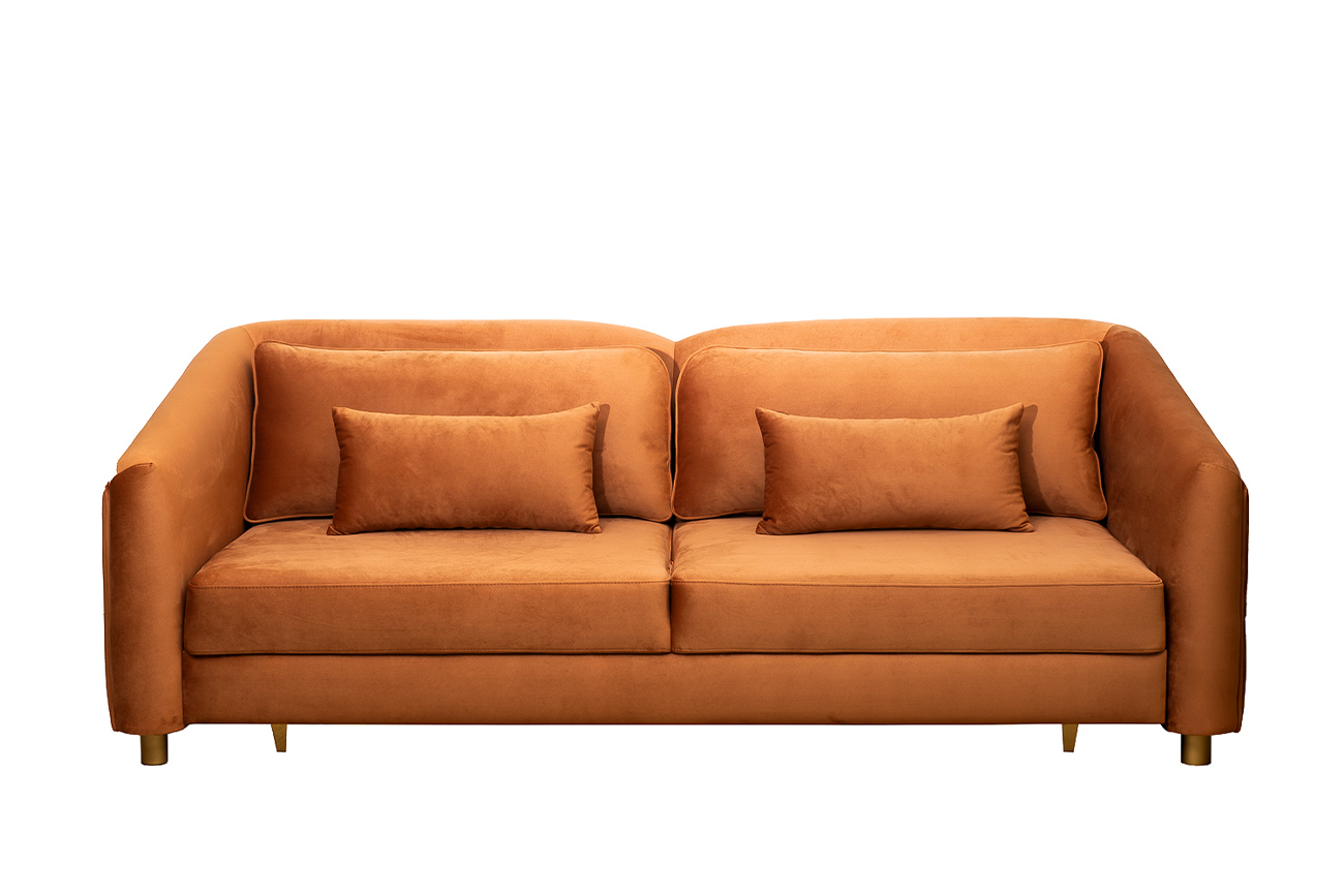 Диван Trevi 230М(К) трехместный раскладной с кантом, терракотовый Colt006 