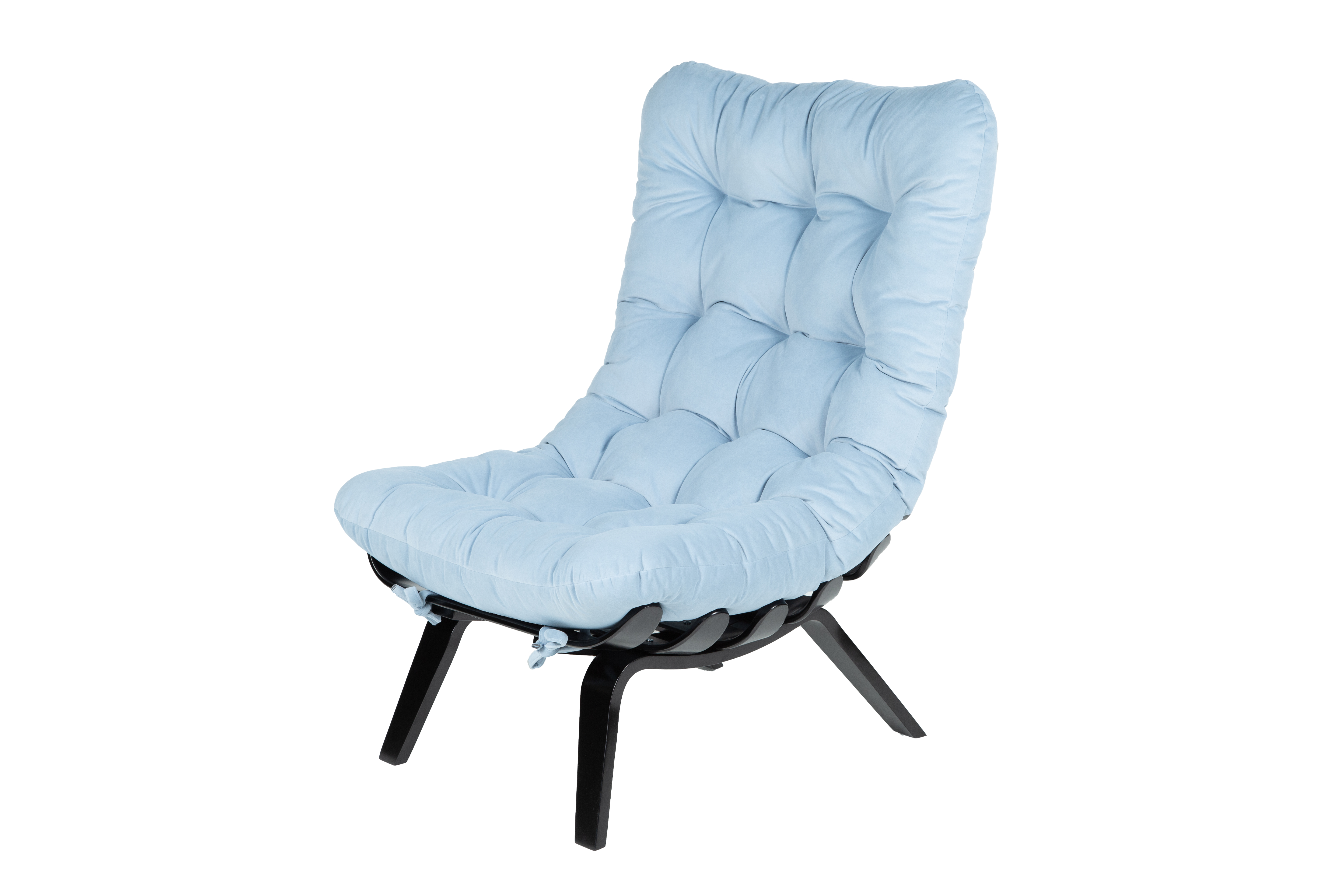 кресло Ессей 2  фреш 11 голубой каркас  Венге структура