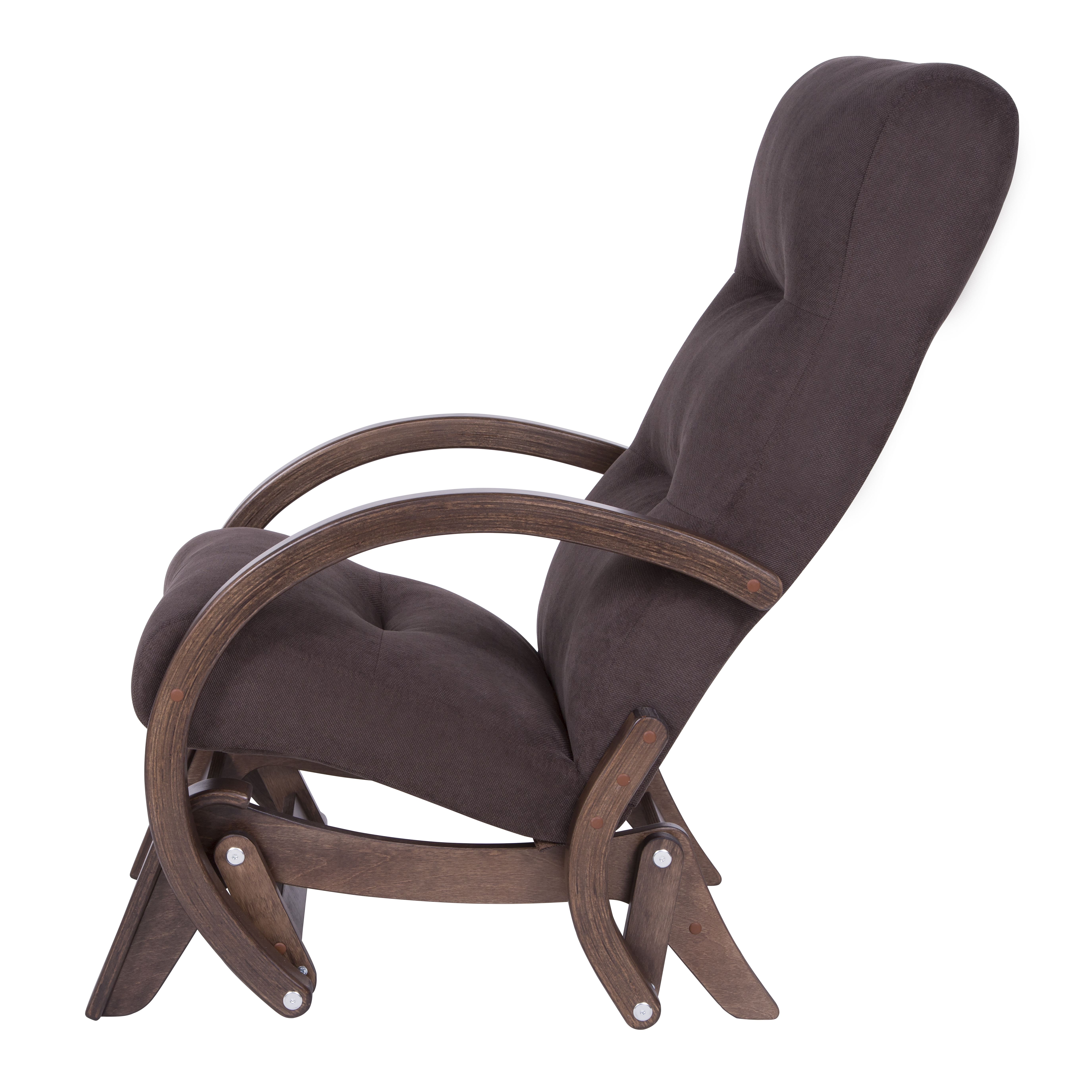 кресло-качалка глайдер Мэтисон Грей браун каркас Орех