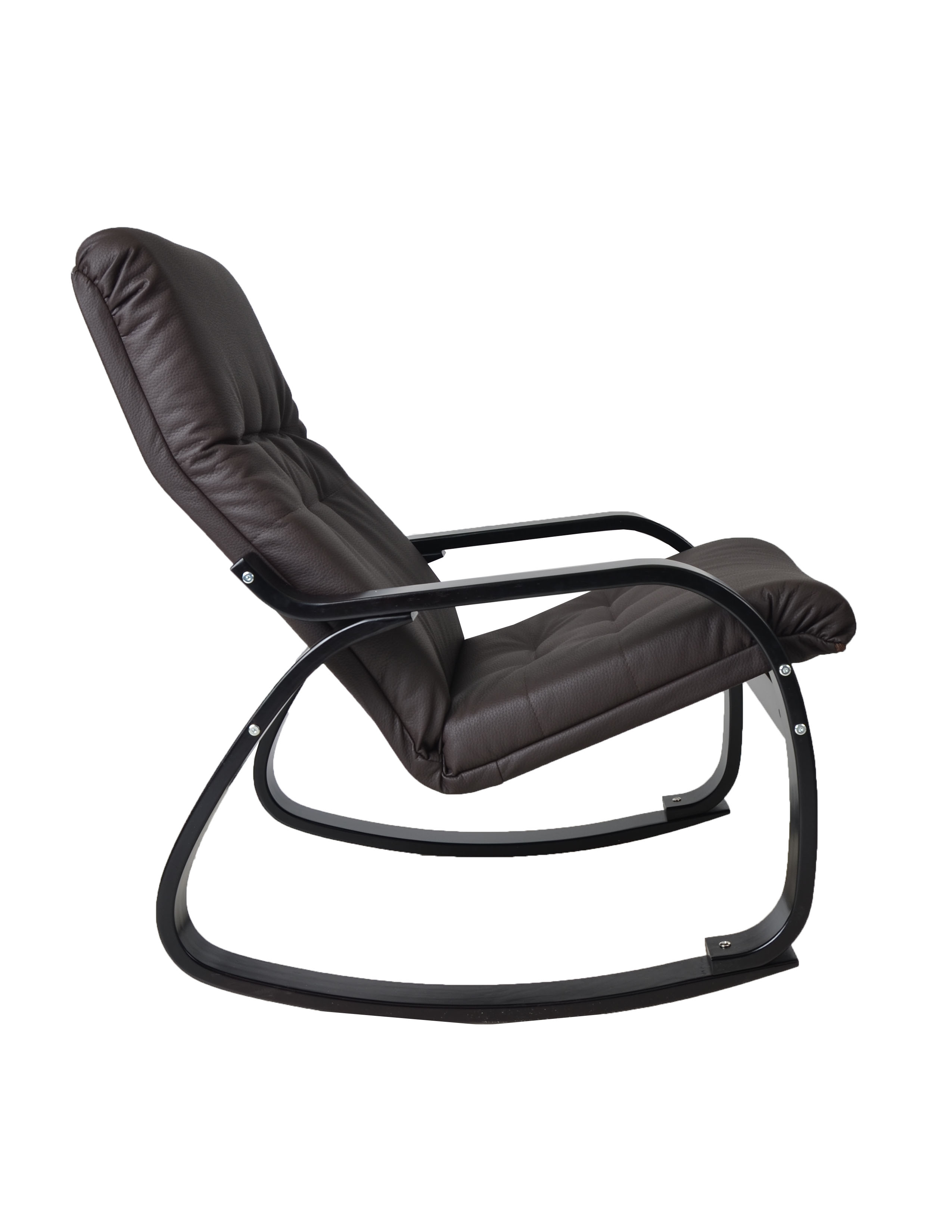 кресло-качалка Сайма  Экокожа шоколад каркас  Венге структура