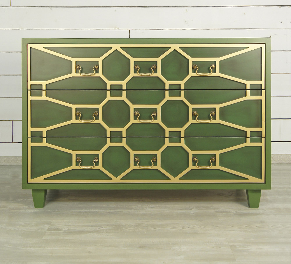 Зеленый комод «Emerald» 3 ящика