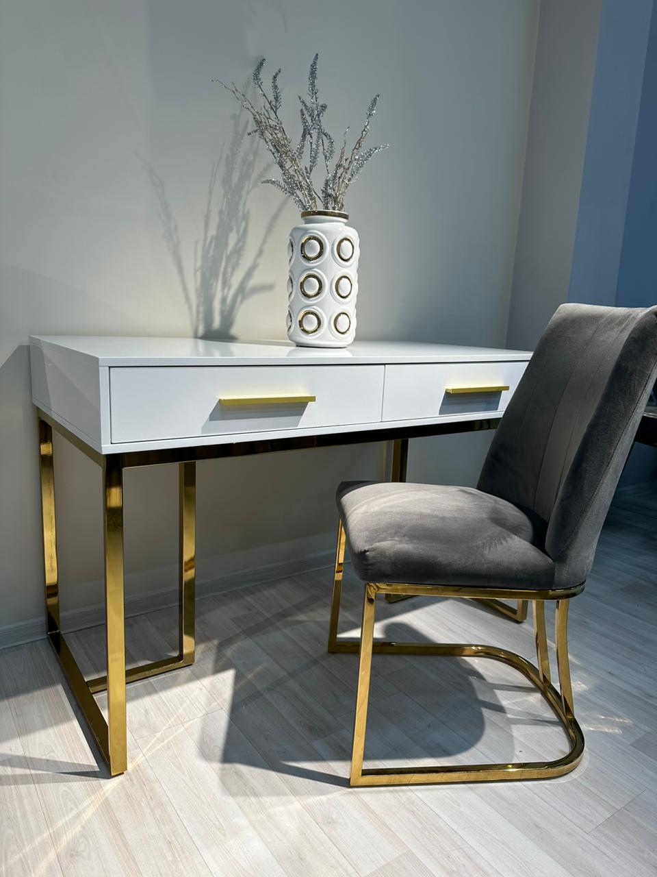 Стол-консоль Армада F-1543, 120х60х78 см, белый, золото