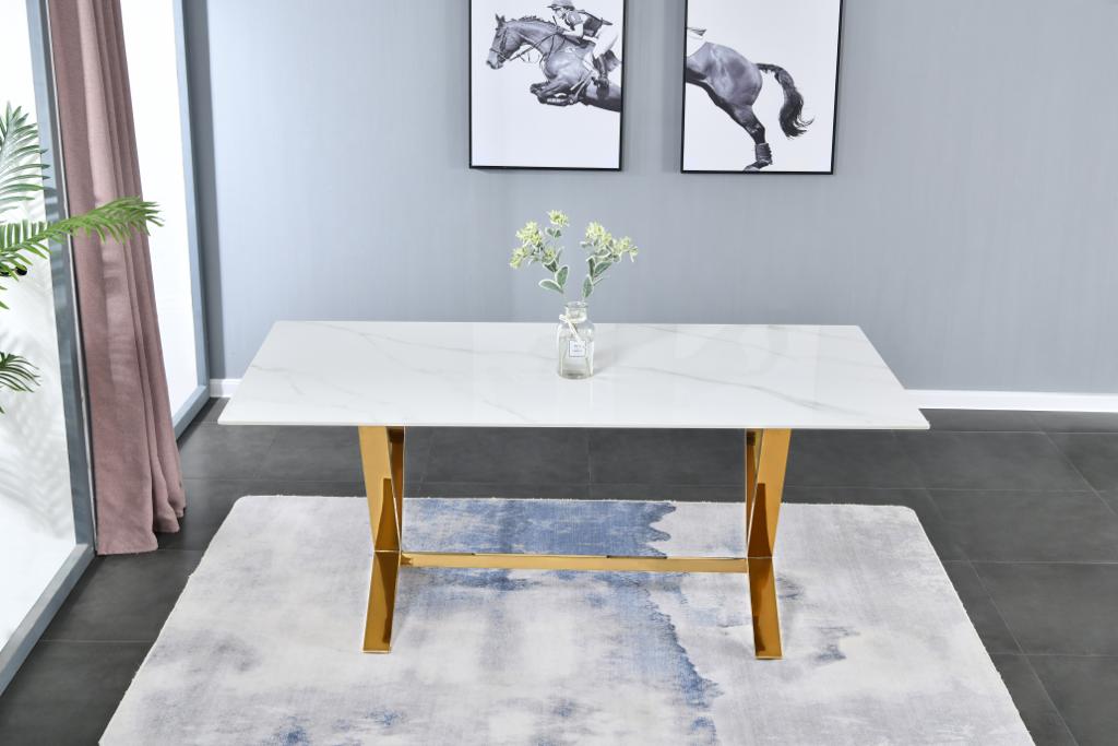 Стол обеденный Дориан DT-2853, 180х90х75 см, белый мрамор
