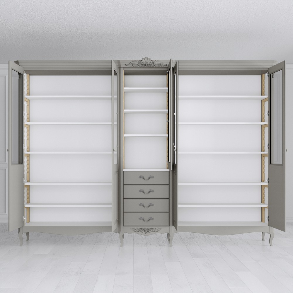 Библиотека 5 дверей с ящиками 