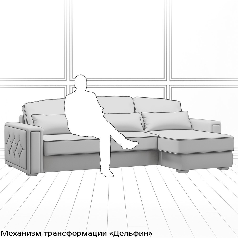 Диван Diamante (с механизмом) DDi-TR-180-K03-Ka-B18