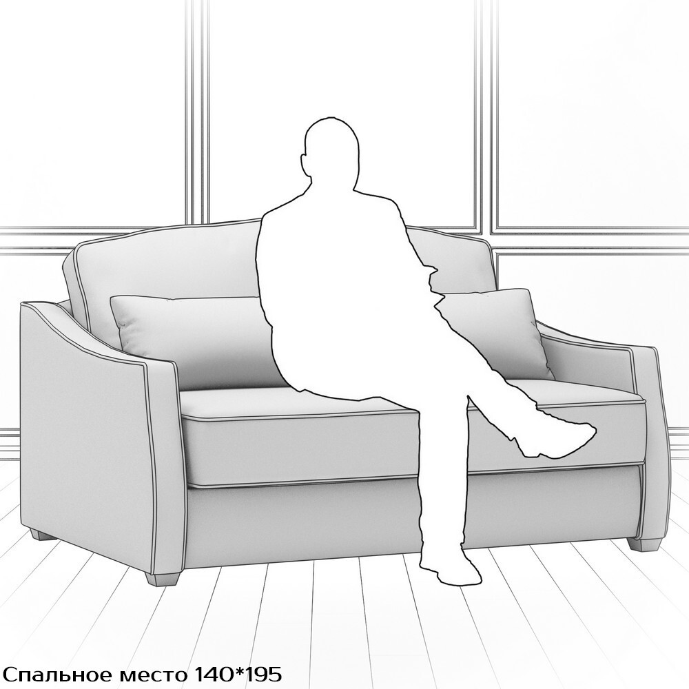 Диван Infante DIf-I-160-K03-KaB03-B12