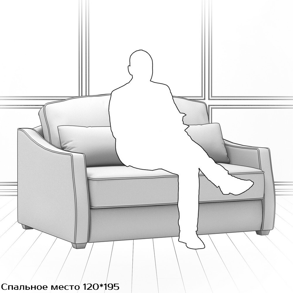 Диван Infante DIf-I-160-K03-KaB39-B05