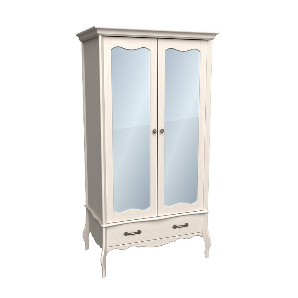 Шкаф массив сосны 2-дверный с зеркалом ЛеБо