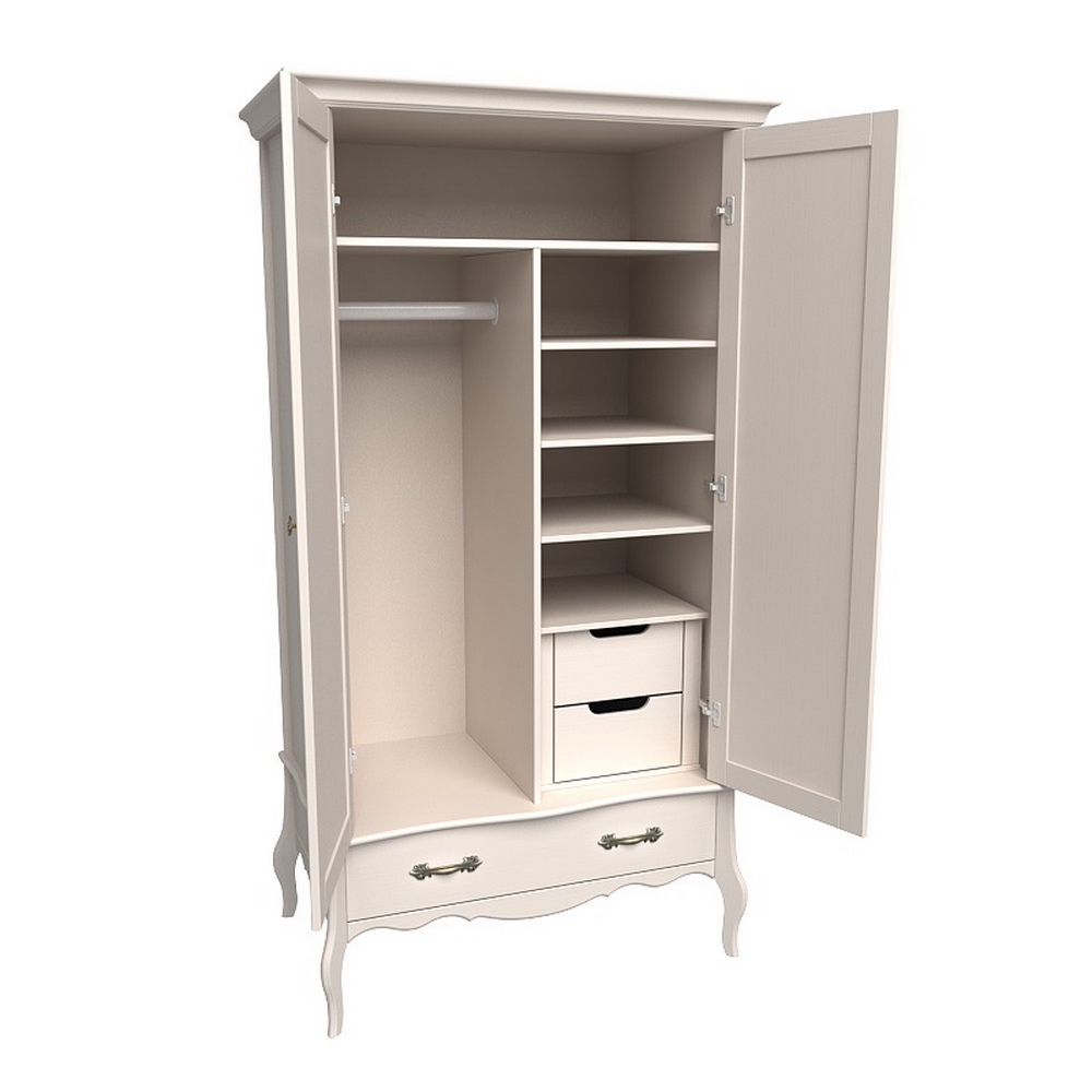 Шкаф массив сосны ЛеБо 2-дверный со стеклянными дверями