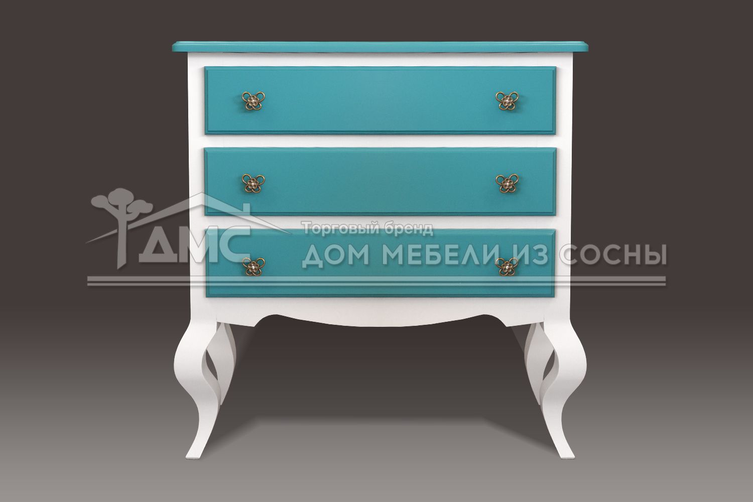 Комод с 3 ящиками массив сосны Прованс Скай