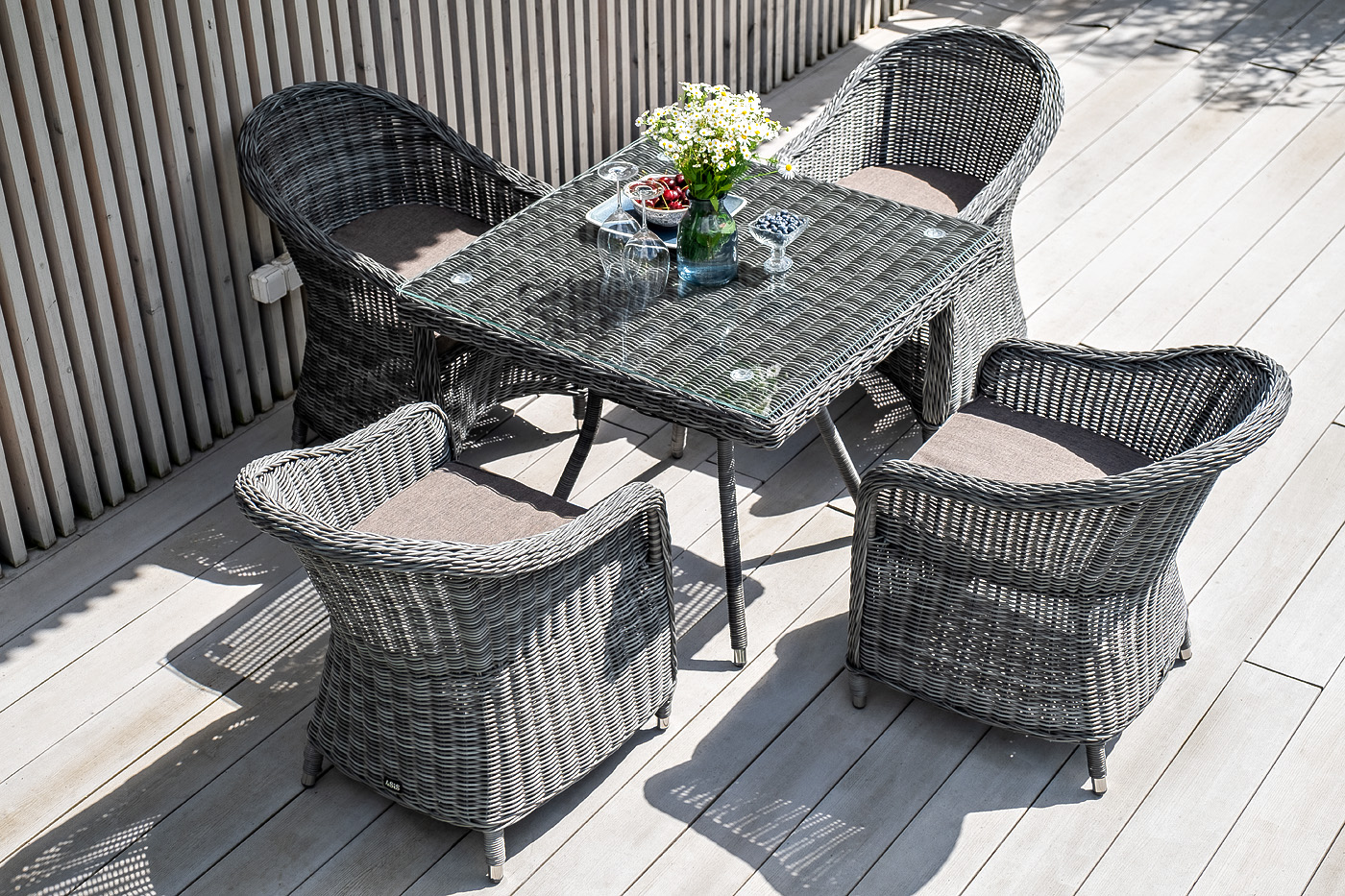 "Арлиш" стол плетеный из искусственного ротанга, цвет графит