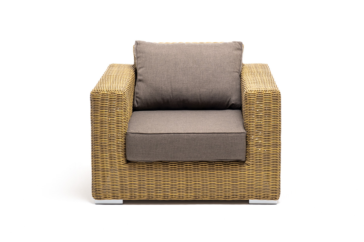 "Боналли" лаунж-зона из искусственного ротанга, цвет соломенный 